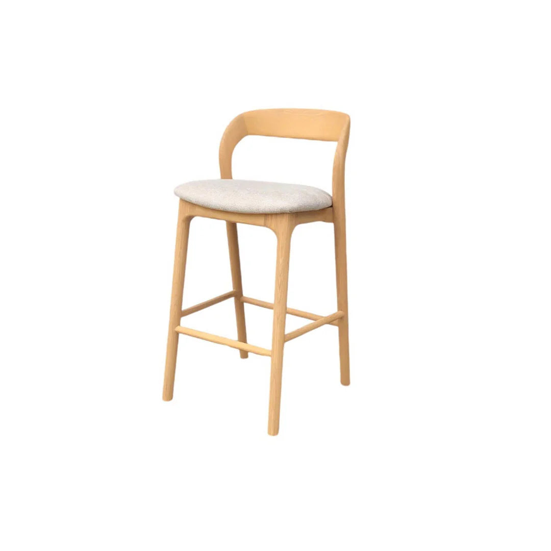 Showcasing Renuta Natural Bar Stool - Naxos Beige BS10566-NX Bar Stool by Calibre Furniturs