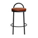 65cm Black Frame Bar Stool - Burnt Brown (Set of 2) - image 2