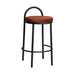 65cm Black Frame Bar Stool - Burnt Brown (Set of 2) - image 3