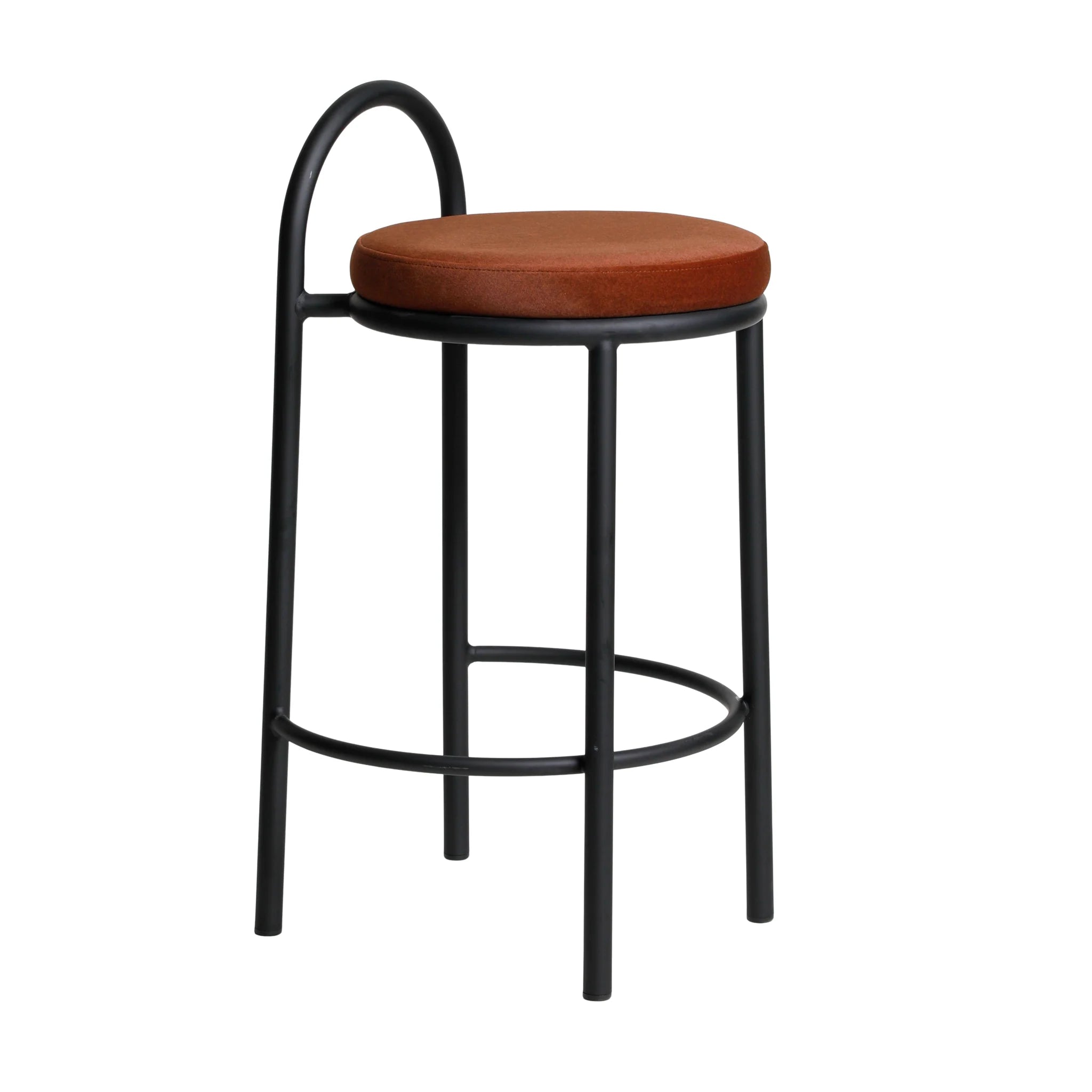 Natono 63cm Black Frame Bar Stool - Red Bronze (Set of 2)
