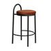 65cm Black Frame Bar Stool - Burnt Brown (Set of 2) - image 4
