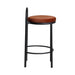 65cm Black Frame Bar Stool - Burnt Brown (Set of 2) - image 5