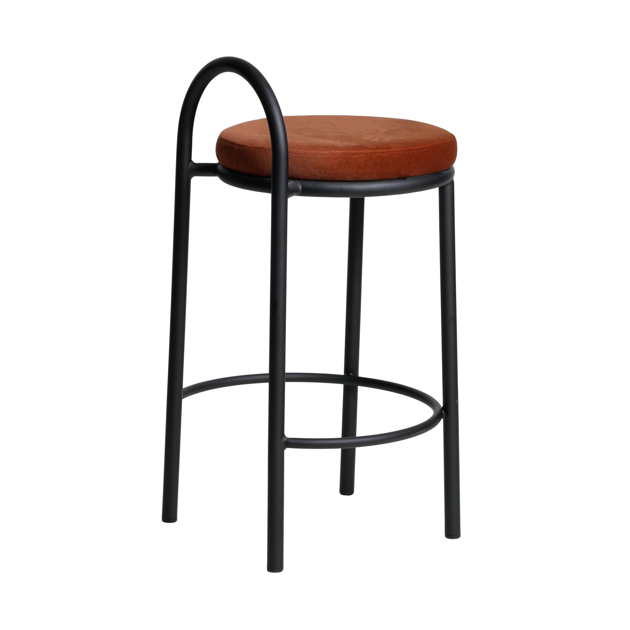 65cm Black Frame Bar Stool - Burnt Brown (Set of 2) - image 6