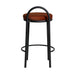 65cm Black Frame Bar Stool - Burnt Brown (Set of 2) - image 7