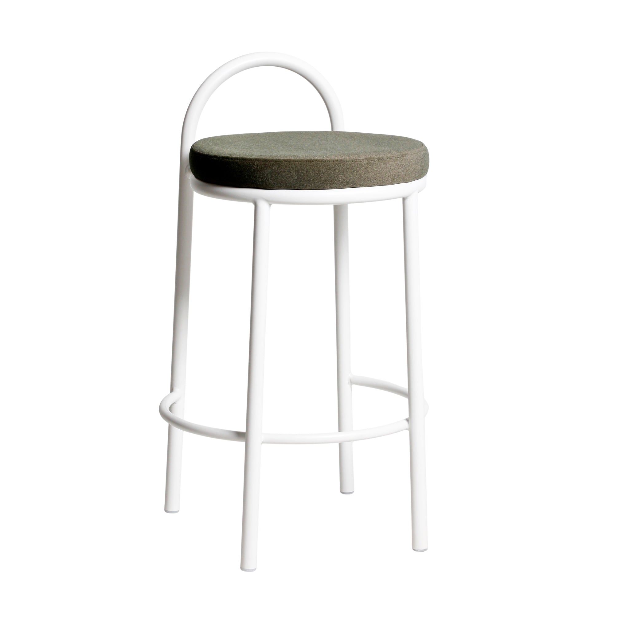 65cm White Frame Bar Stool - Dark Moss Green (Set of 2) - image 3