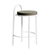 65cm White Frame Bar Stool - Dark Moss Green (Set of 2) - image 4