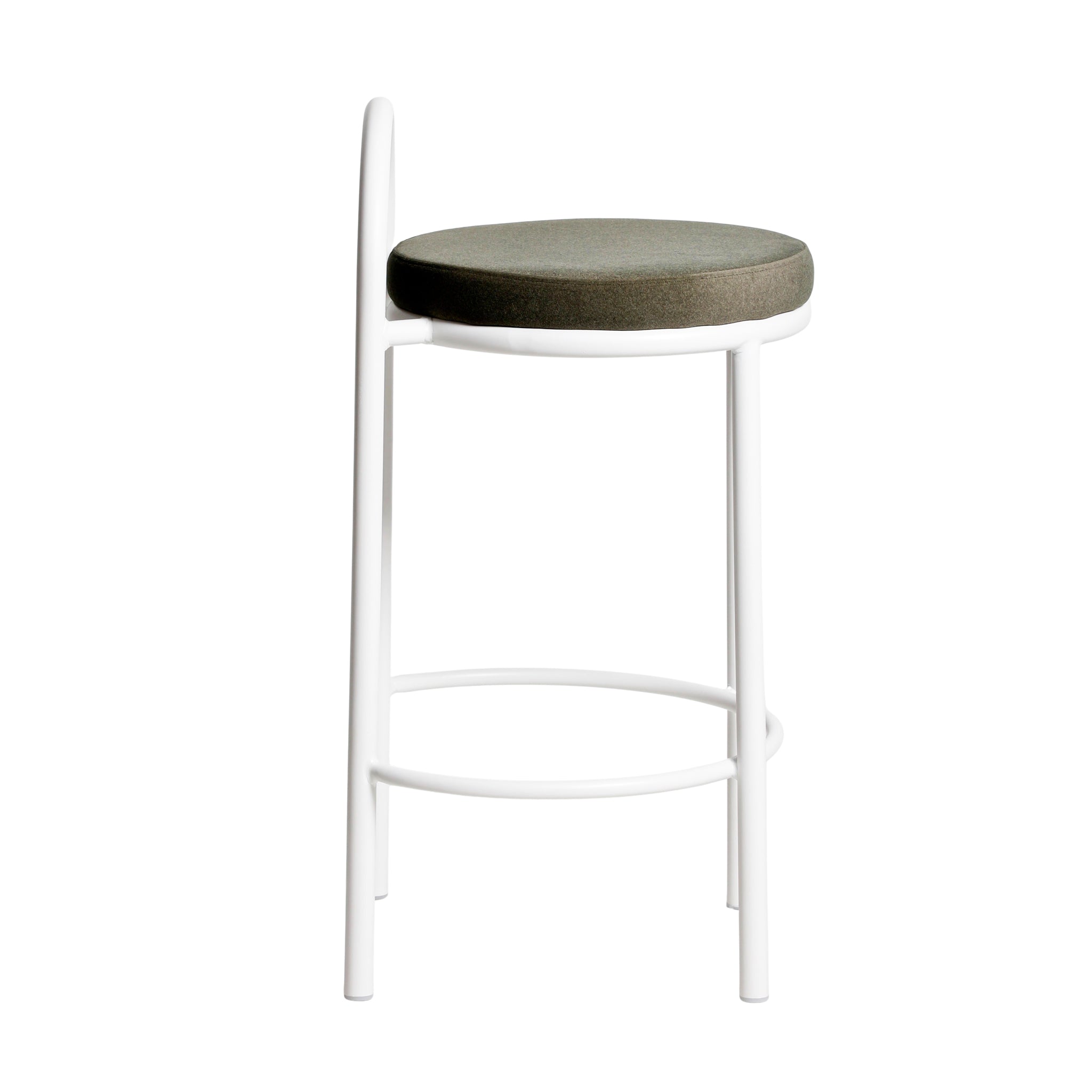 65cm White Frame Bar Stool - Dark Moss Green (Set of 2) - image 5