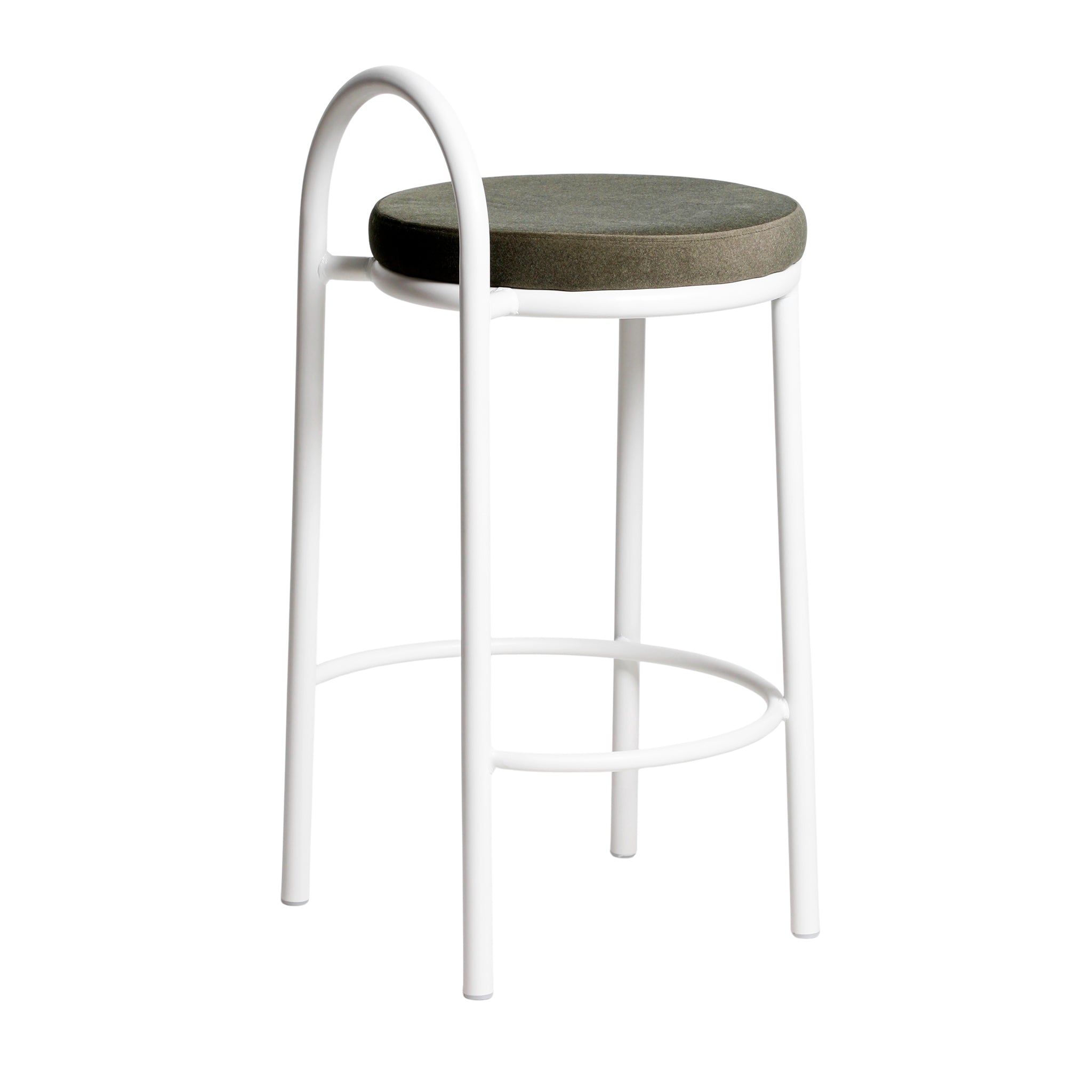 65cm White Frame Bar Stool - Dark Moss Green (Set of 2) - image 6