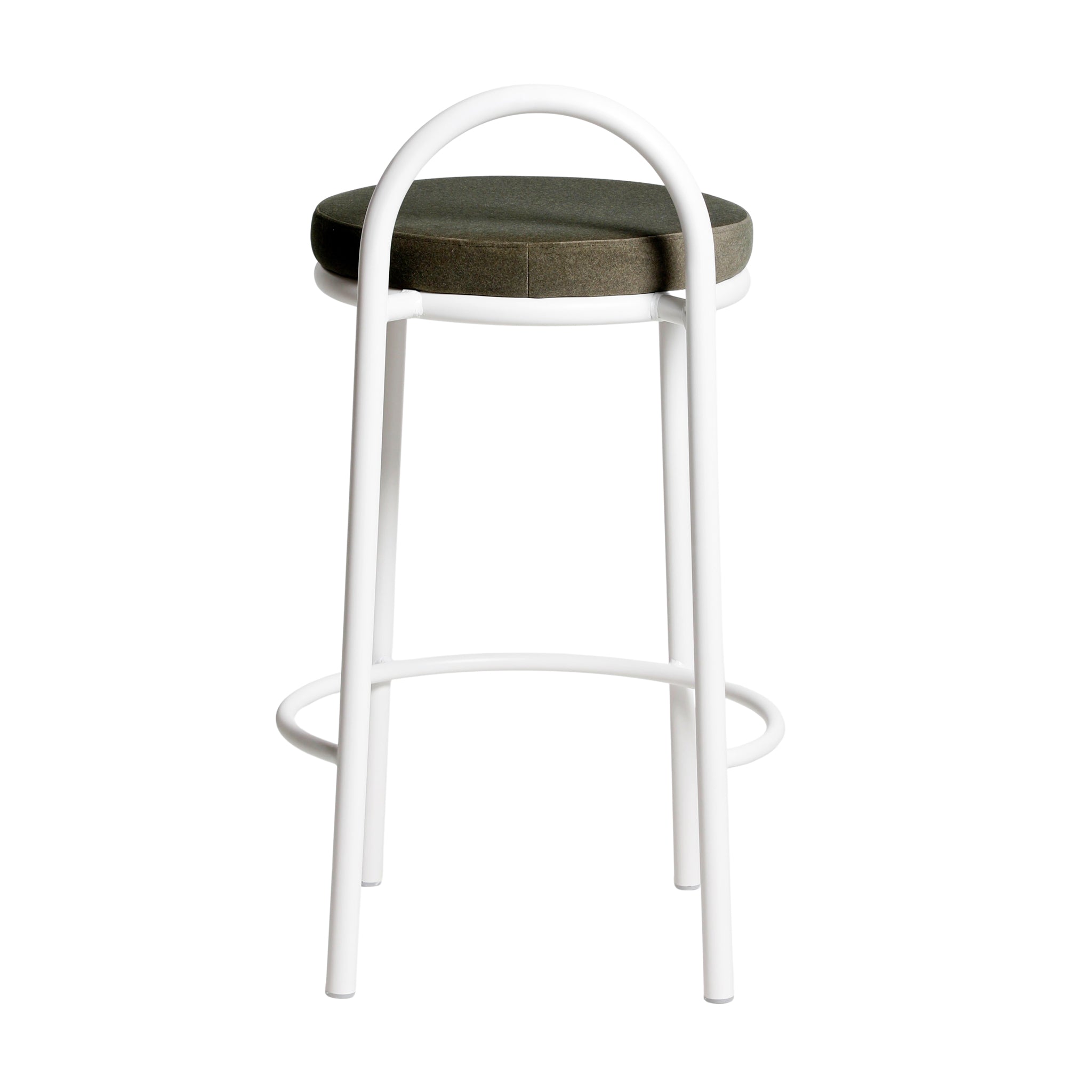 65cm White Frame Bar Stool - Dark Moss Green (Set of 2) - image 7
