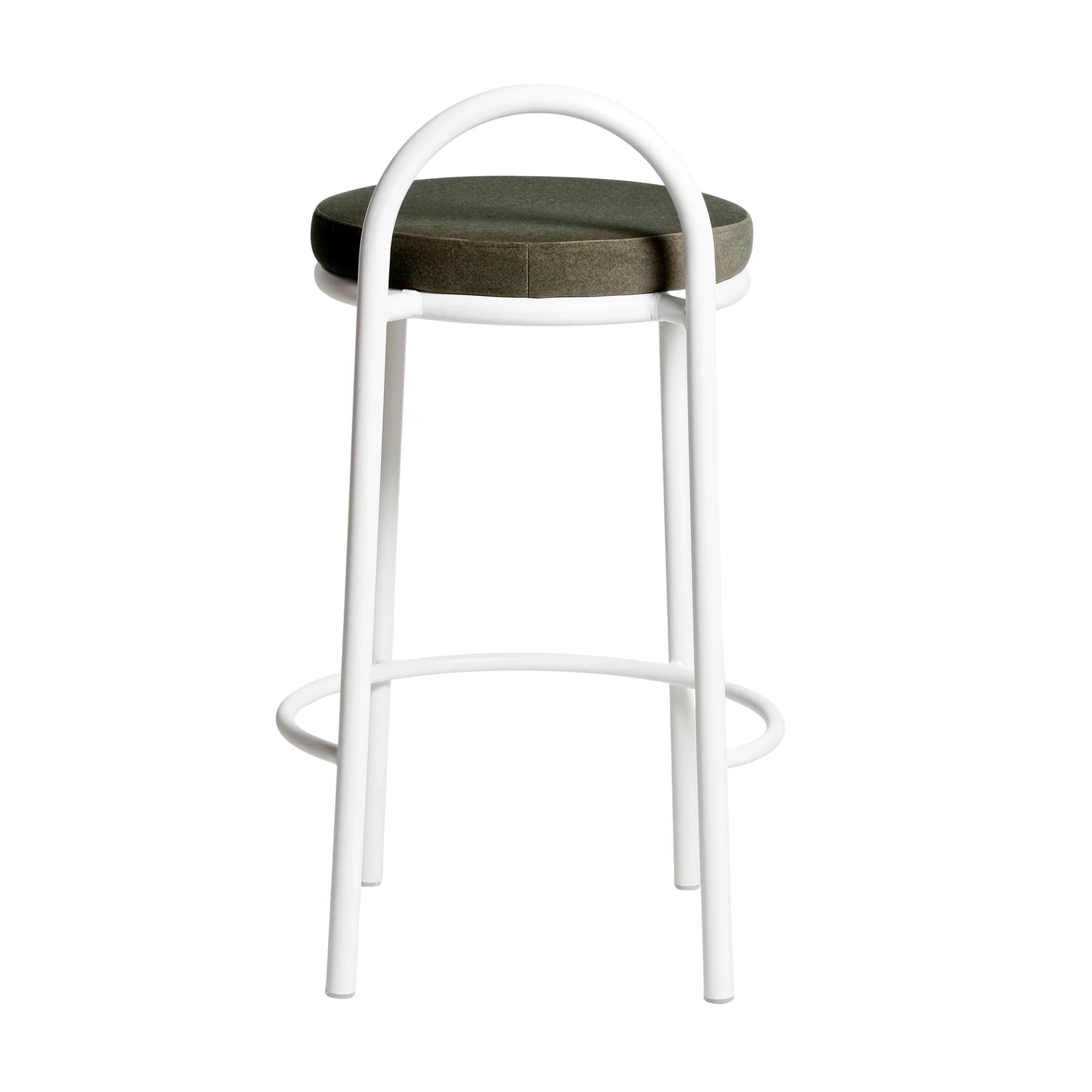 Kilaria 63cm White Frame Bar Stool - Dark Moss Green (Set of 2)
