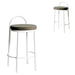 65cm White Frame Bar Stool - Dark Moss Green (Set of 2)