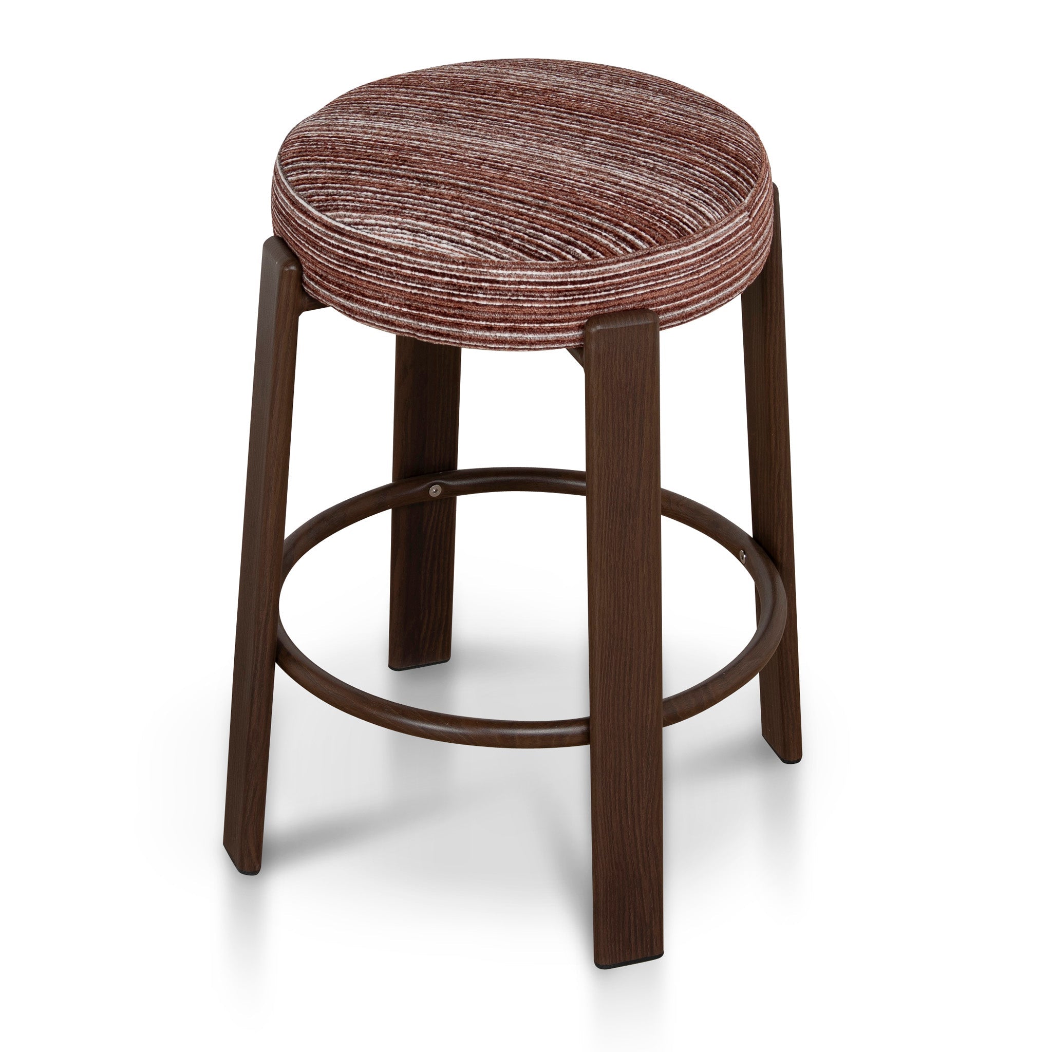CBS12442-CI Walnut Barstool - Burgundy Stripe