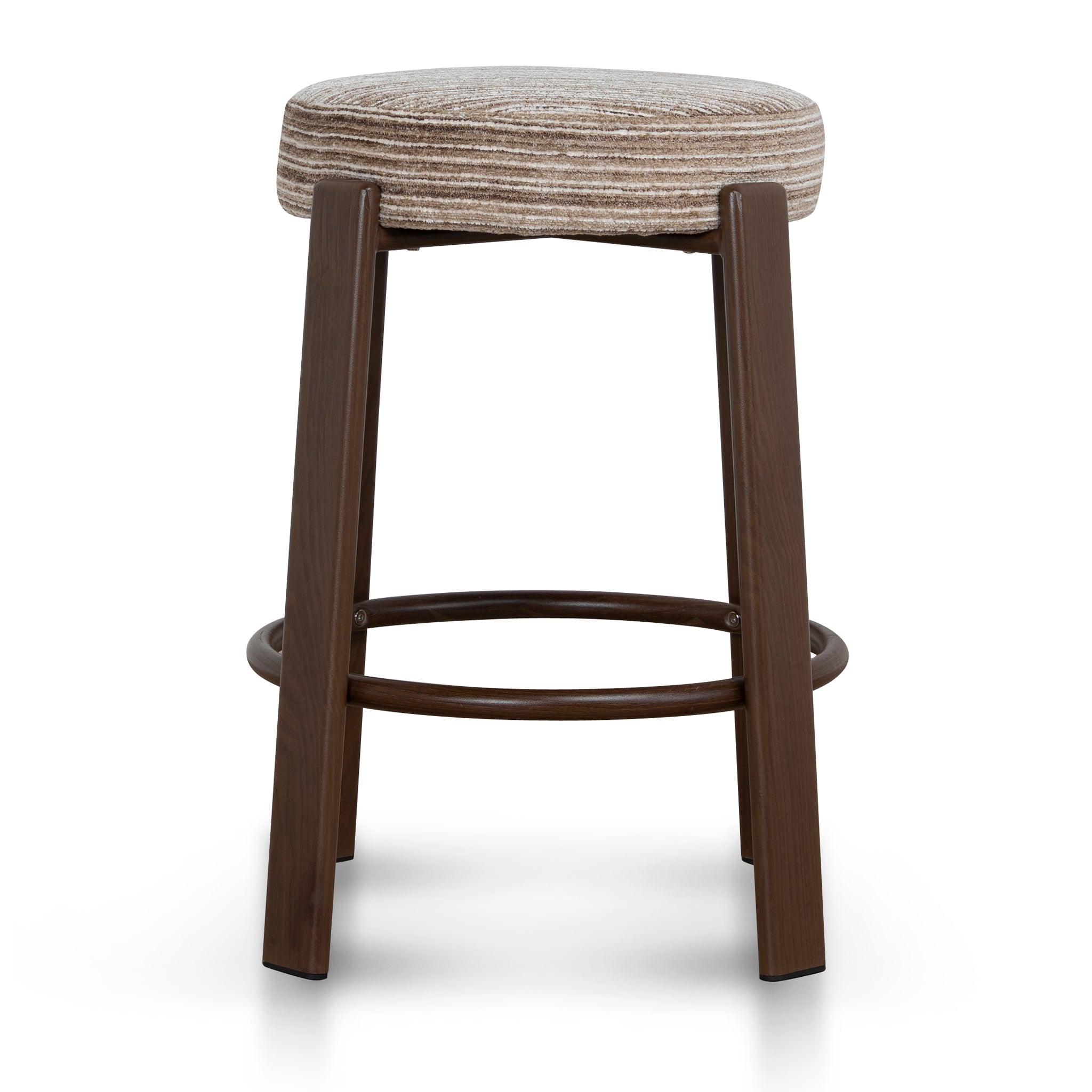 Walnut Barstool - Coconut Stripe