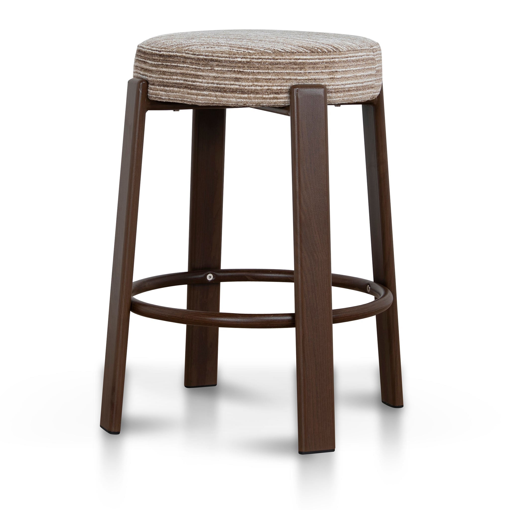Walnut Barstool - Coconut Stripe