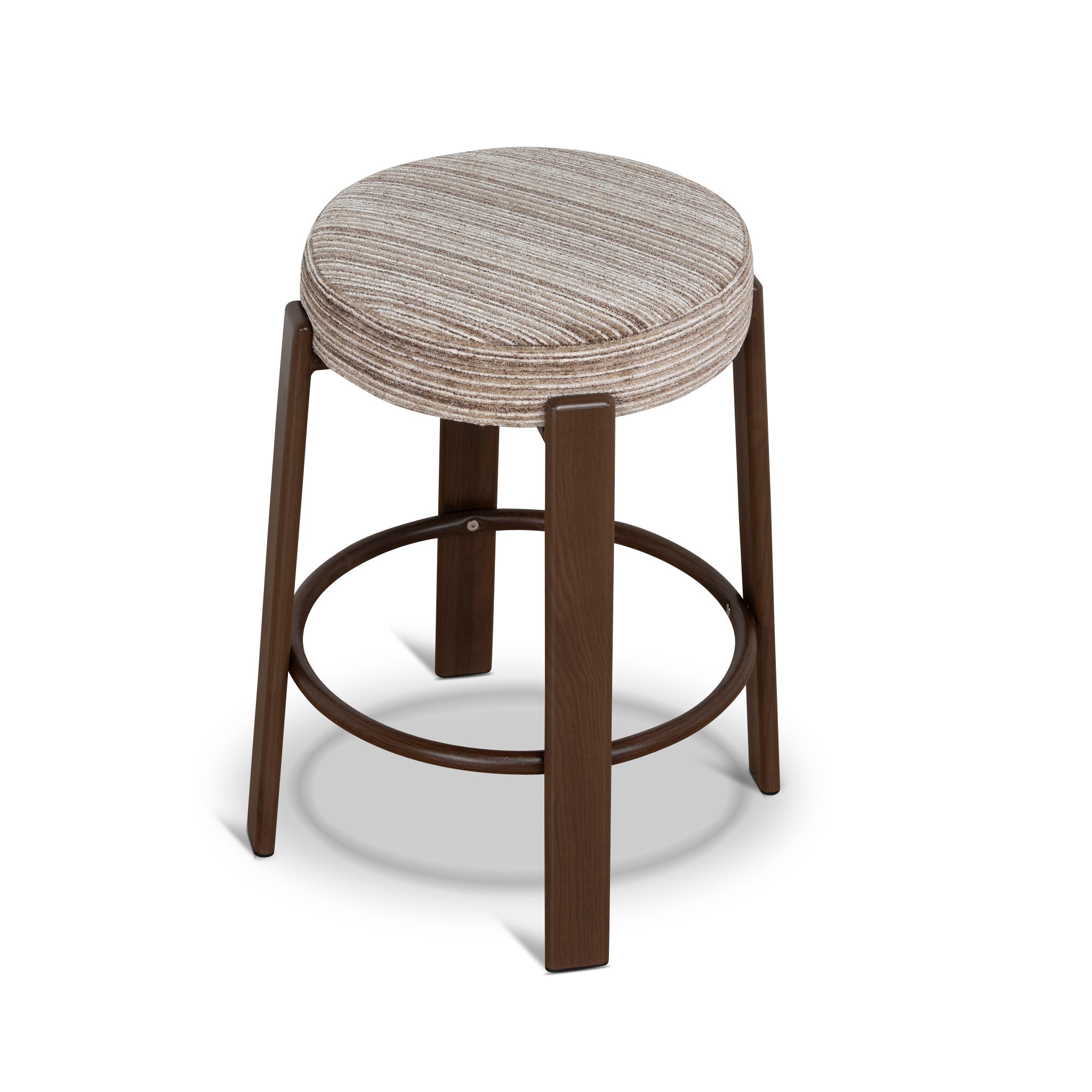 Walnut Barstool - Coconut Stripe