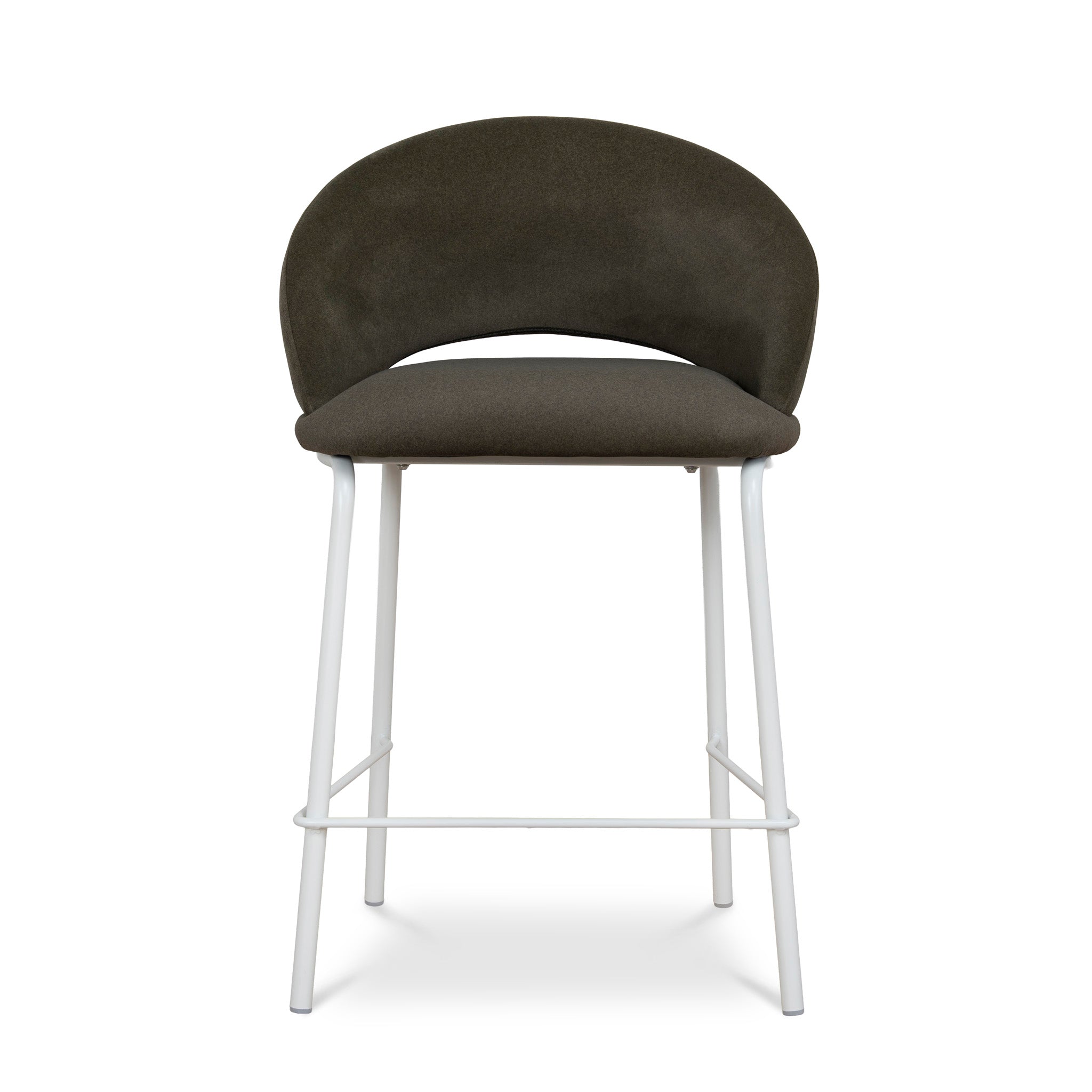 CBS12642-FH White Bar Stool - Dark Moss Green (Set of 2)