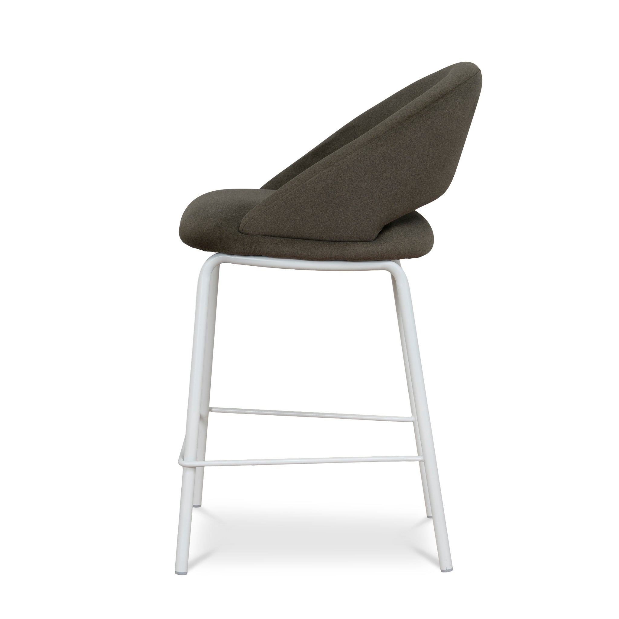 CBS12642-FH White Bar Stool - Dark Moss Green (Set of 2)