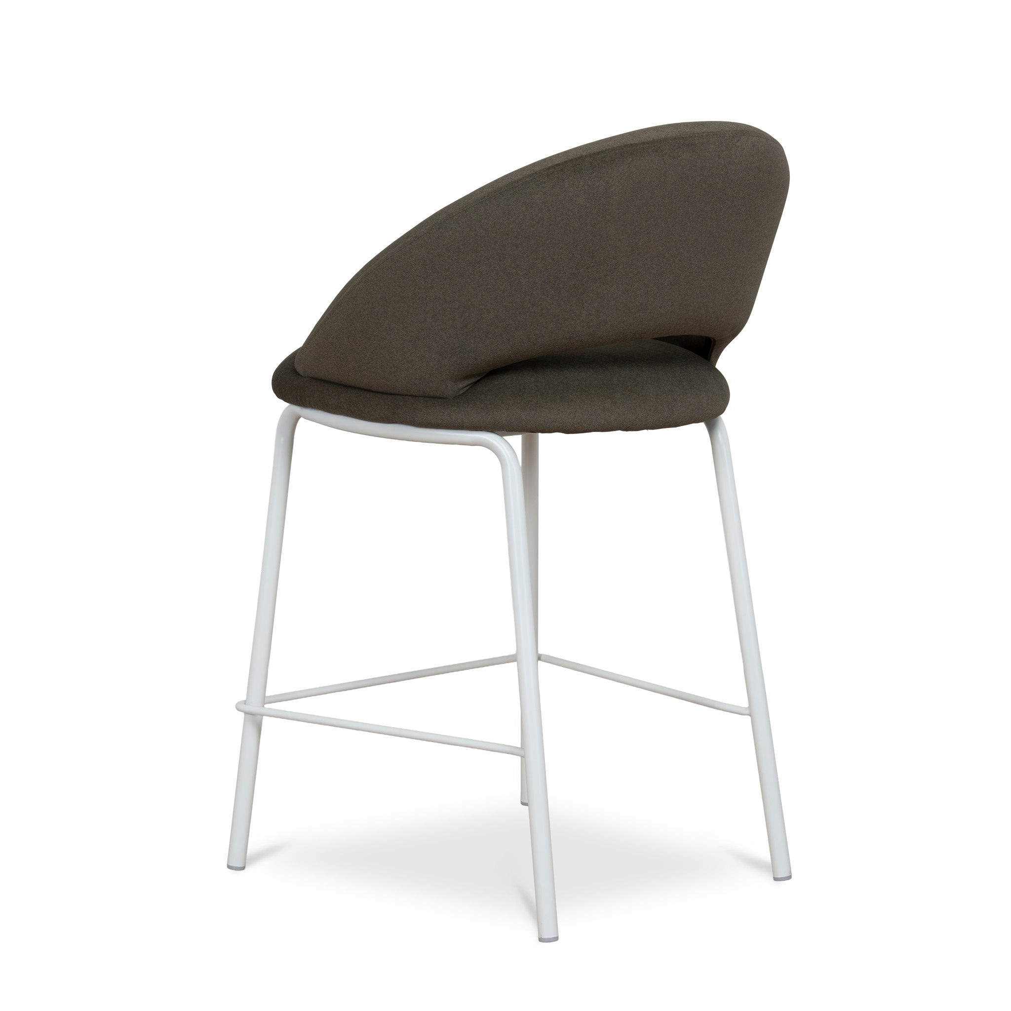 White Bar Stool - Dark Moss Green (Set of 2)