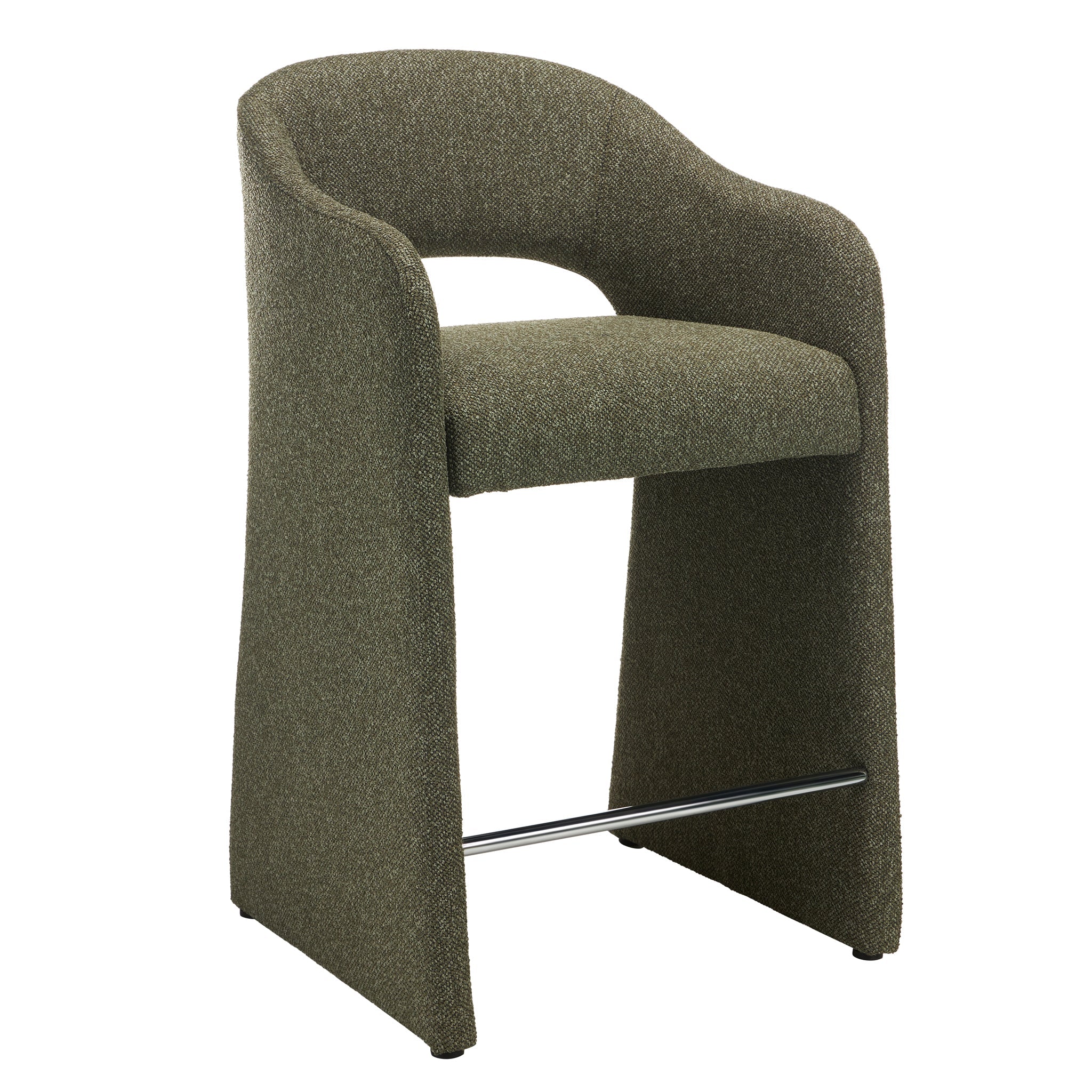 65cm Fabric Bar Stool - Twill Green (Set of 2) - image 3