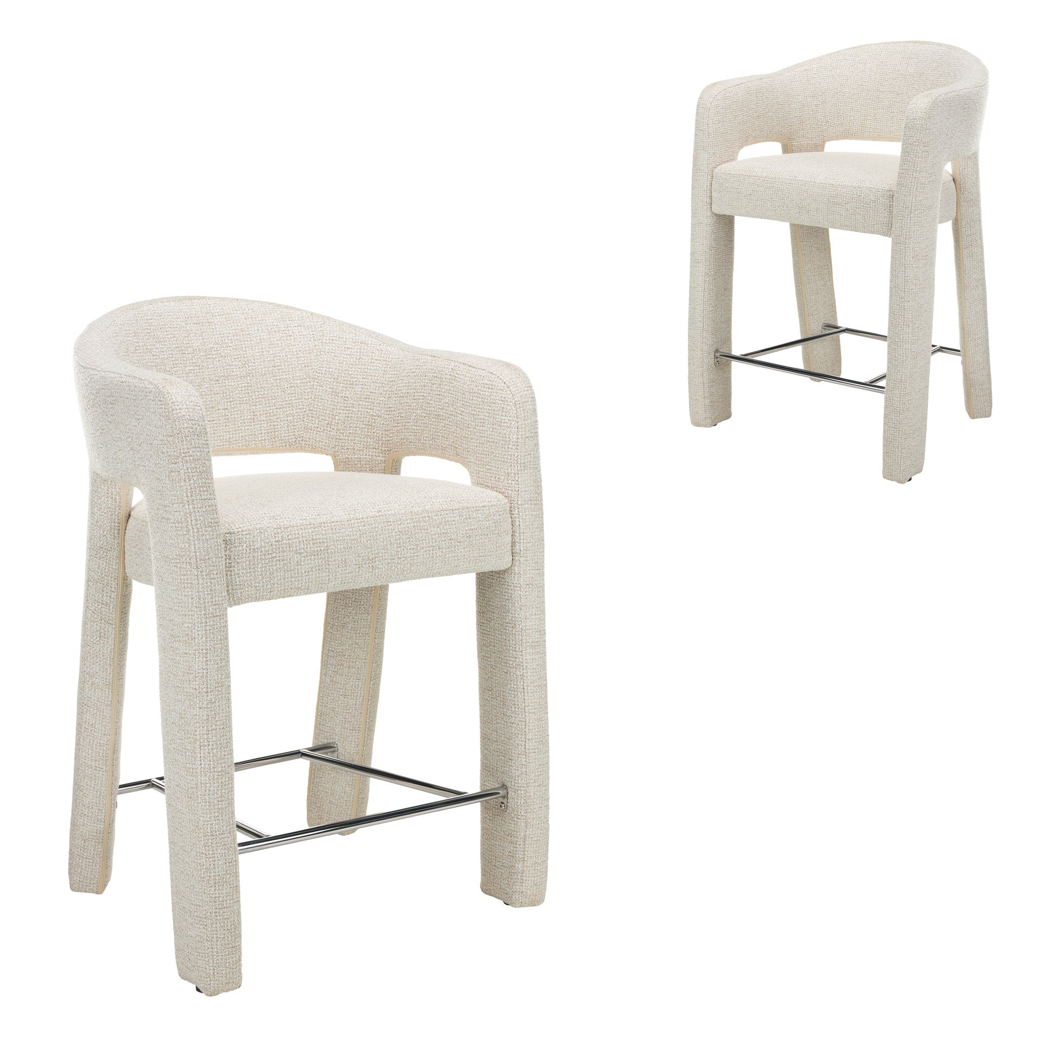 66cm Fabric Bar Stool - Verona Ivory (Set of 2)
