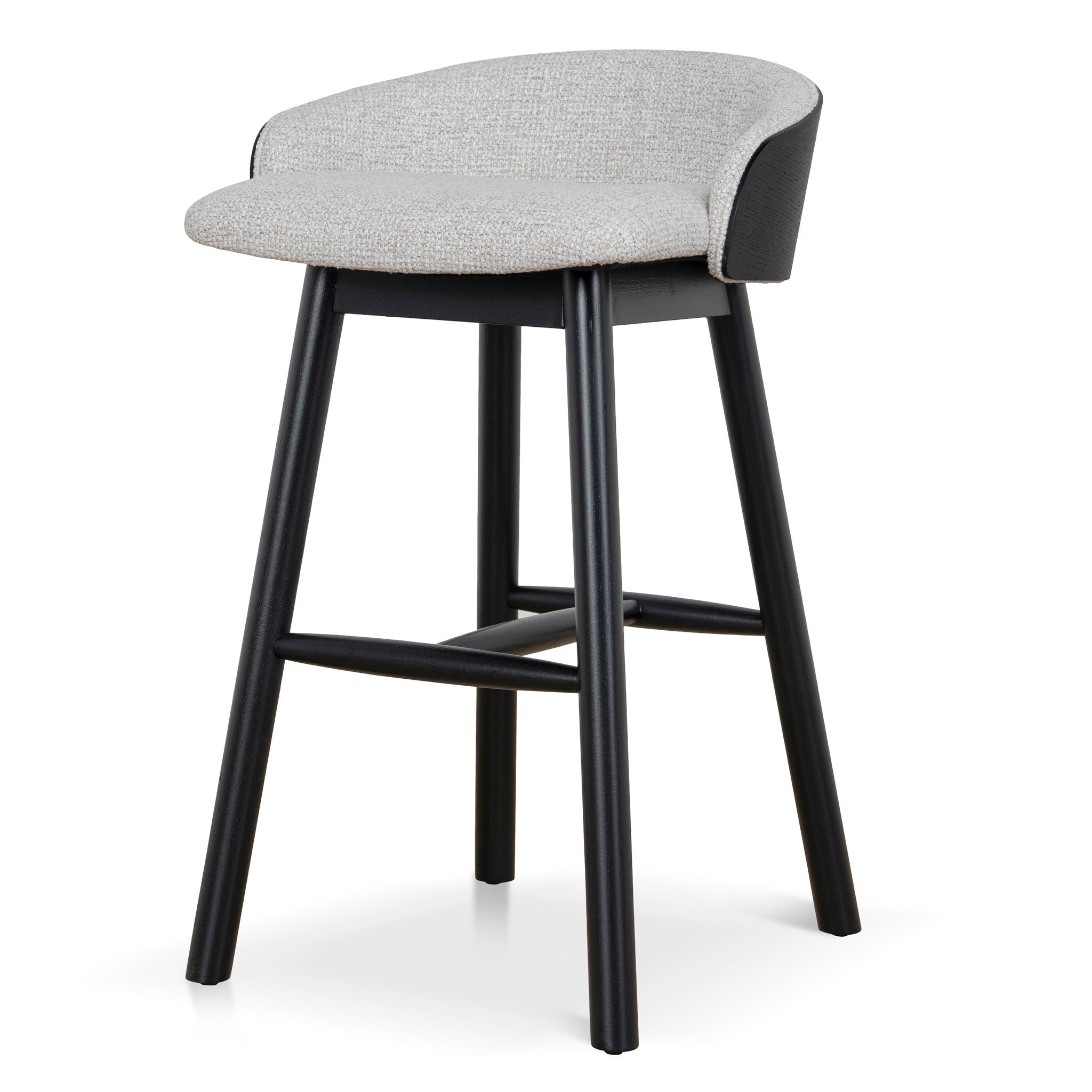 CBS12734-DR 65cm Black Bar Stool - Verona Ivory