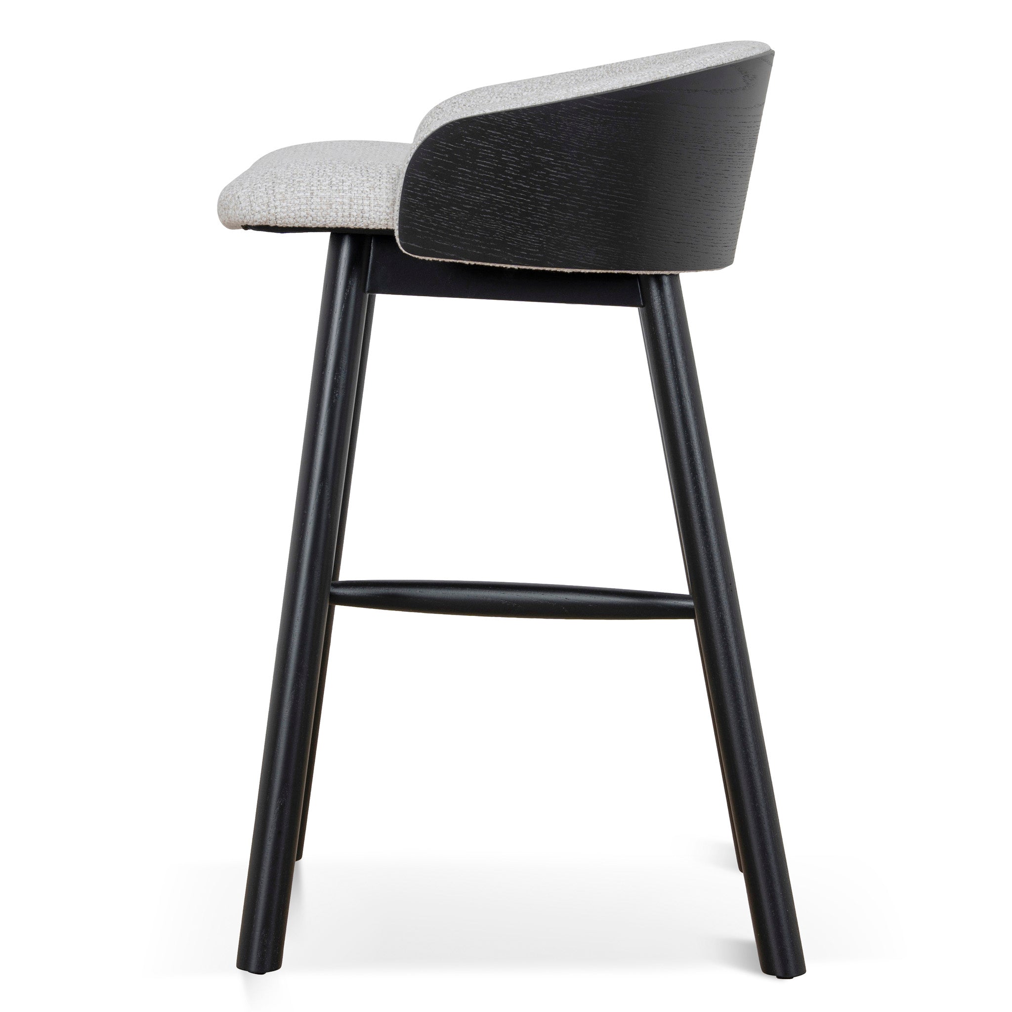 CBS12734-DR 65cm Black Bar Stool - Verona Ivory
