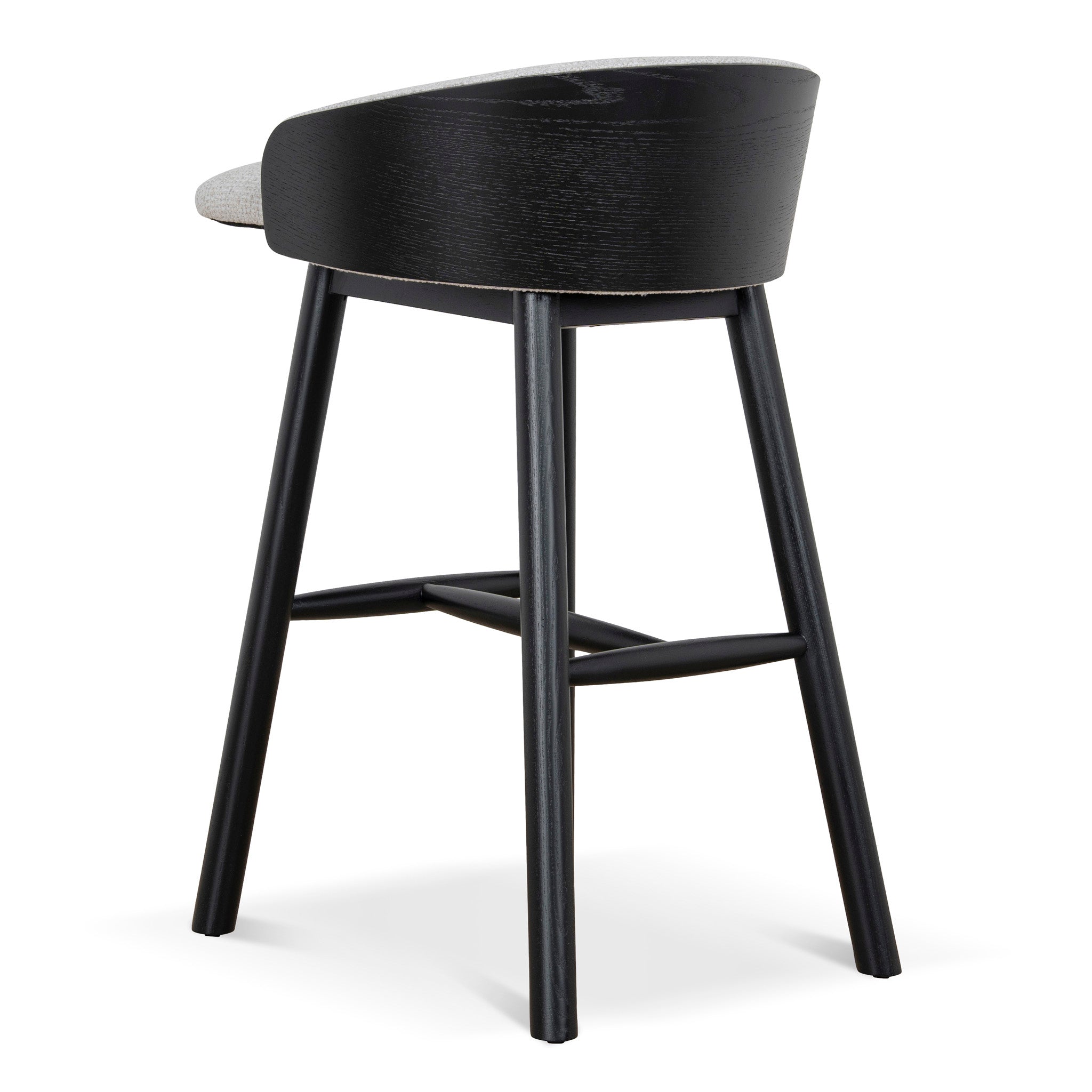 CBS12734-DR 65cm Black Bar Stool - Verona Ivory