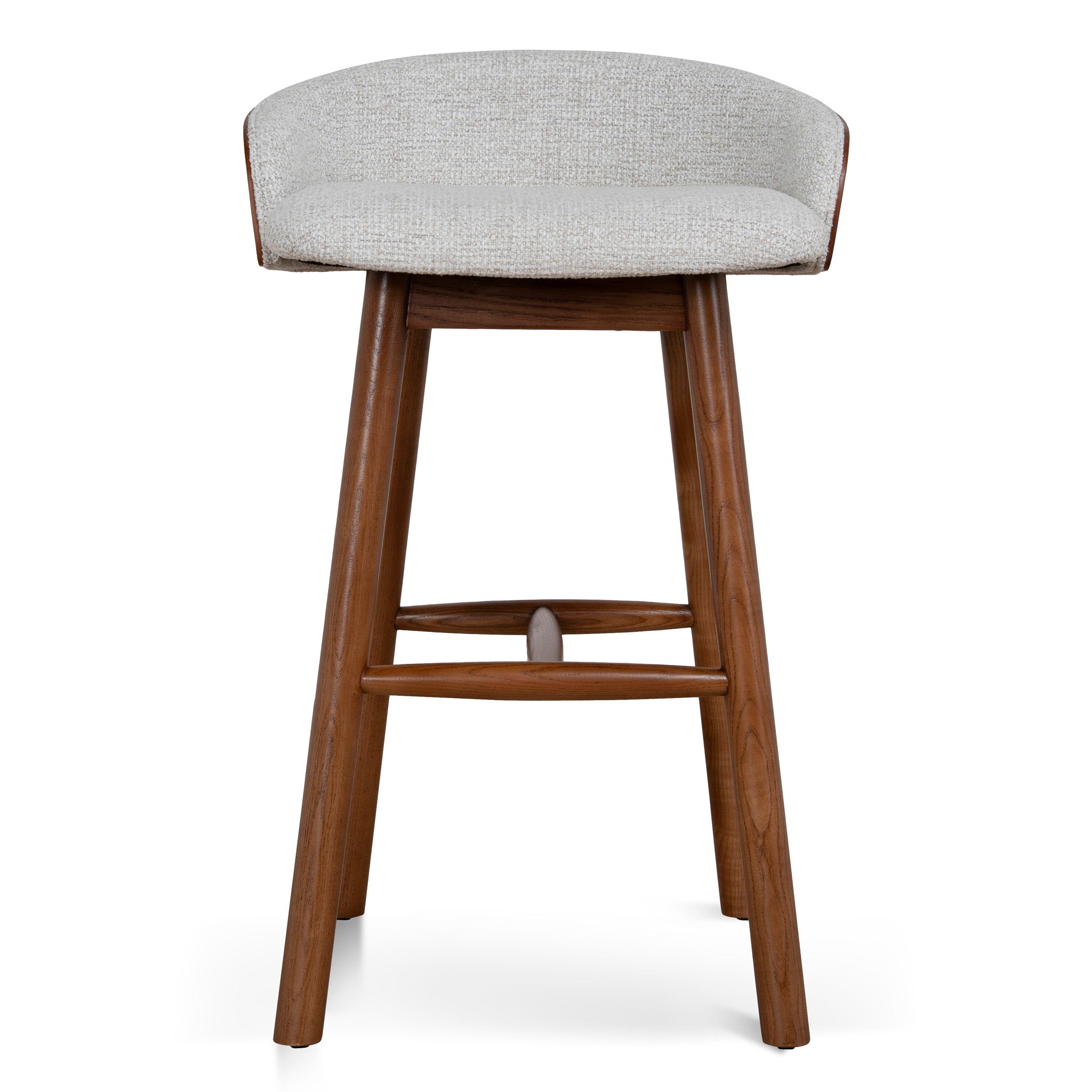 65cm Walnut Bar Stool - Verona Ivory