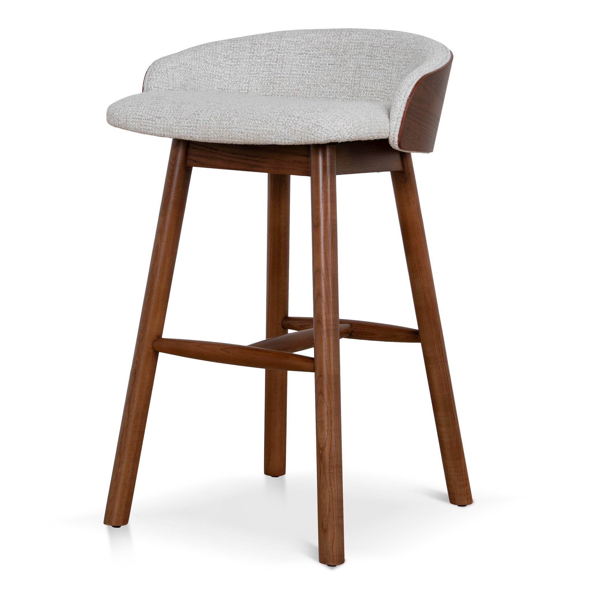 65cm Walnut Bar Stool - Verona Ivory