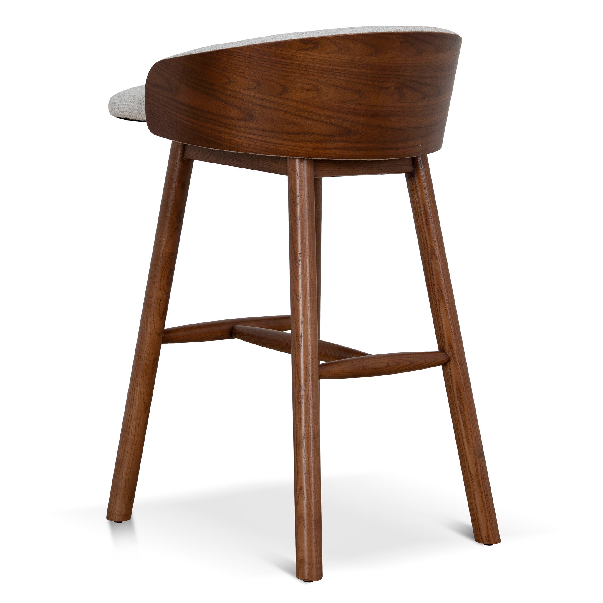 65cm Walnut Bar Stool - Verona Ivory