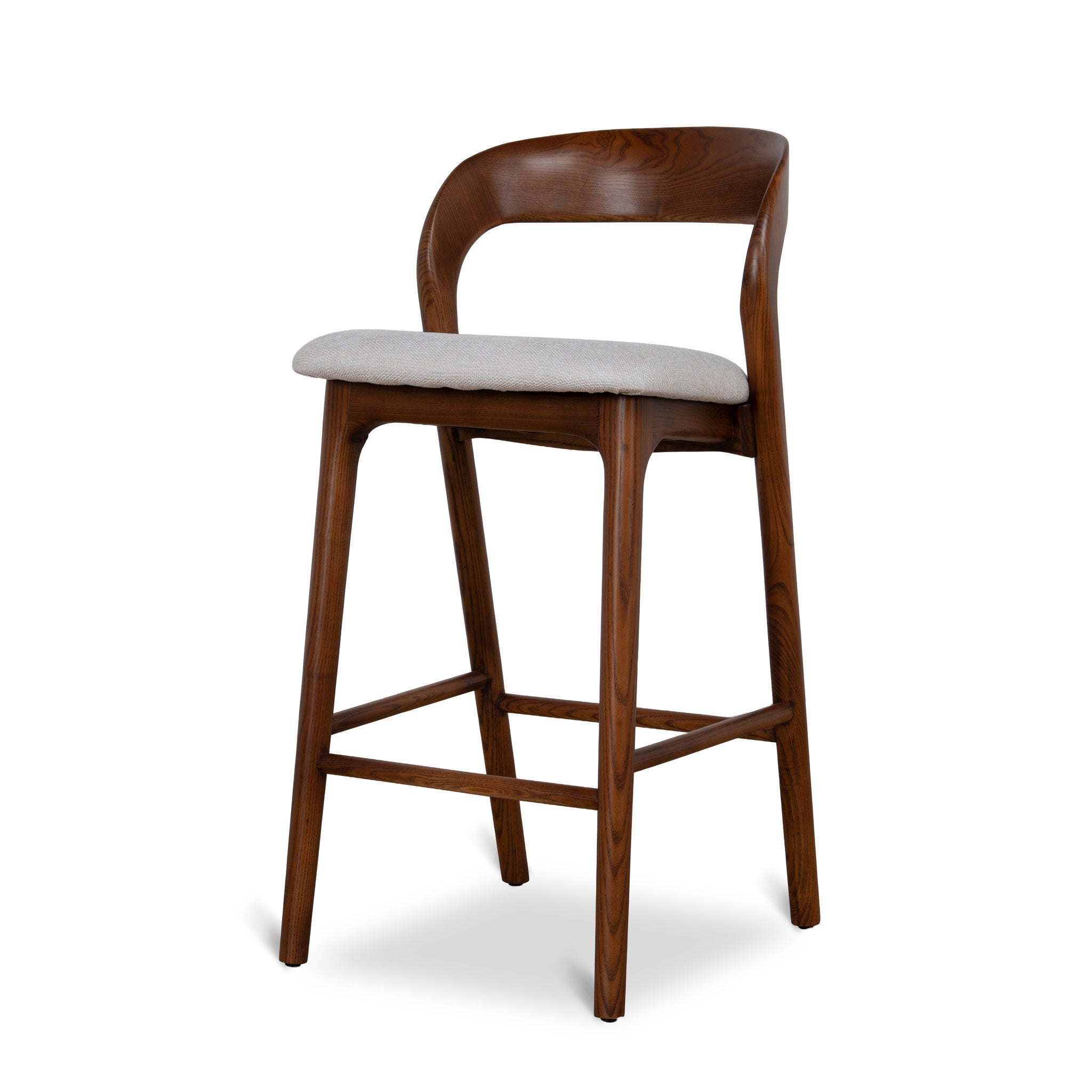 CBS12741-NX 65cm Walnut Bar Stool - Naxos Beige