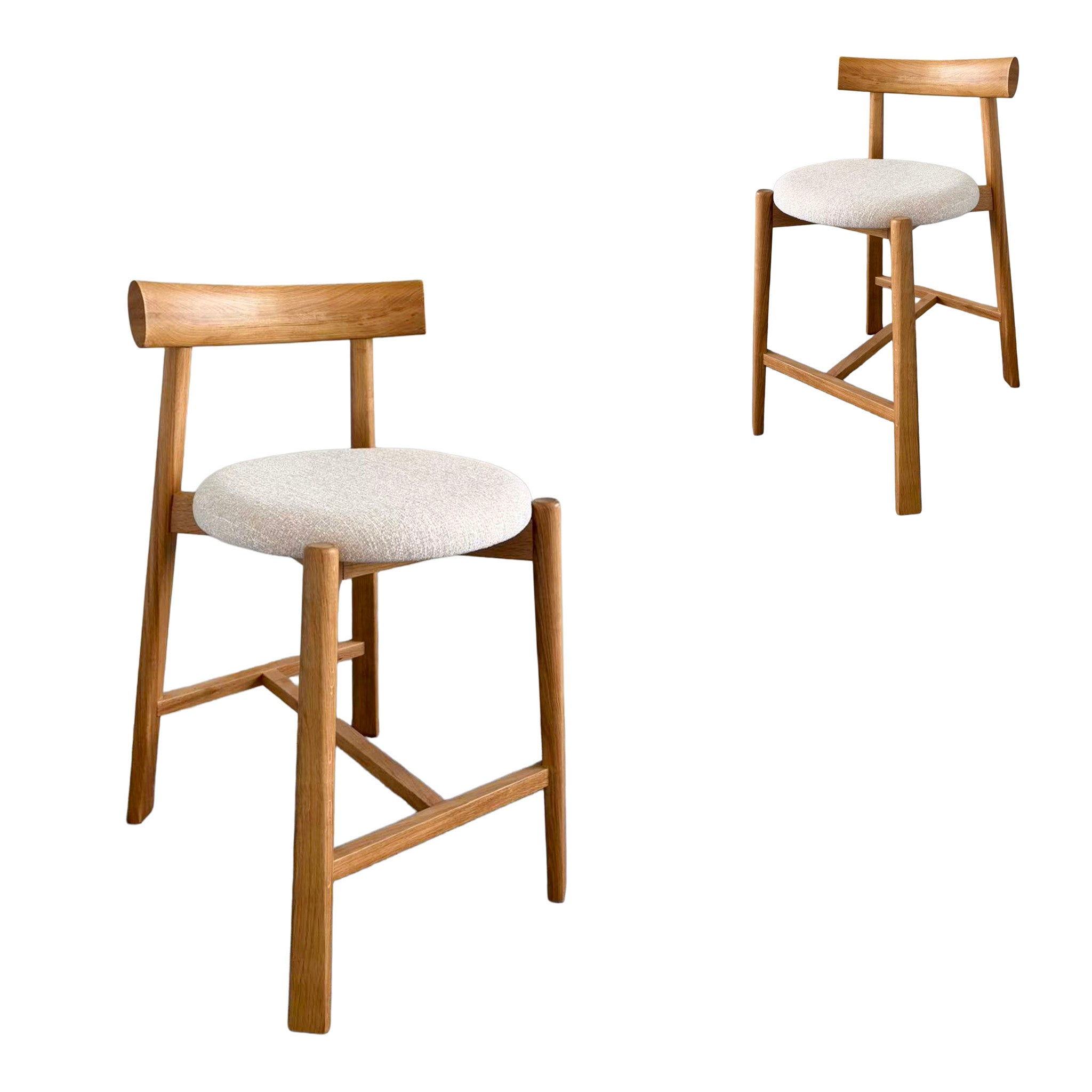 65cm Natural Barstool - California Beige (Set of 2)