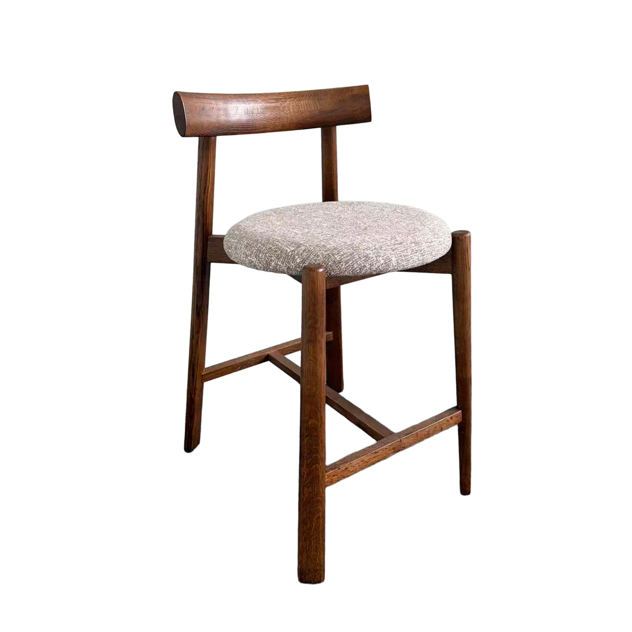CBS12786-HN 65cm Distressed Walnut Barstool - California Taupe (Set of 2)