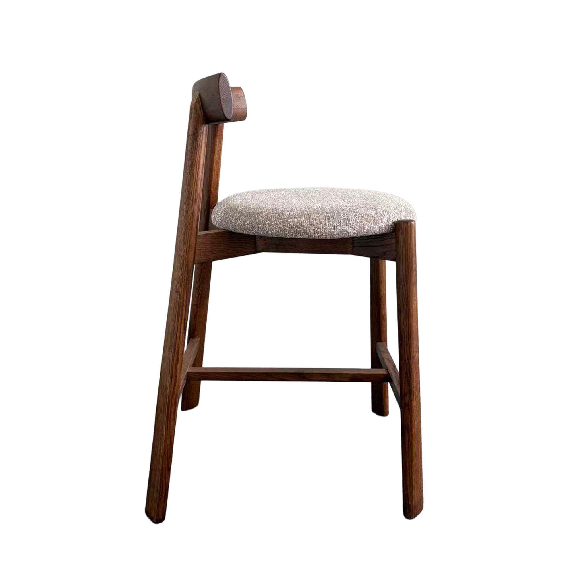 65cm Distressed Walnut Barstool - California Taupe (Set of 2)