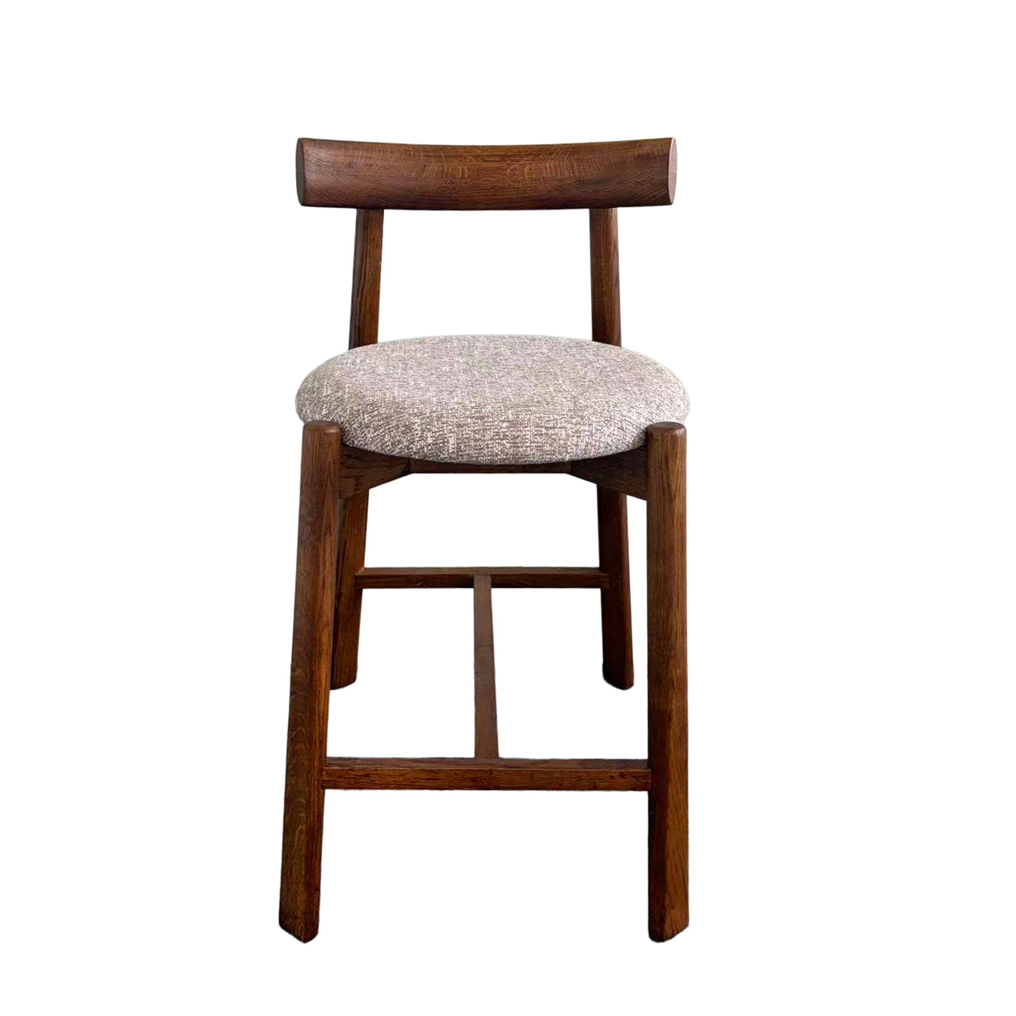 65cm Distressed Walnut Barstool - California Taupe (Set of 2)