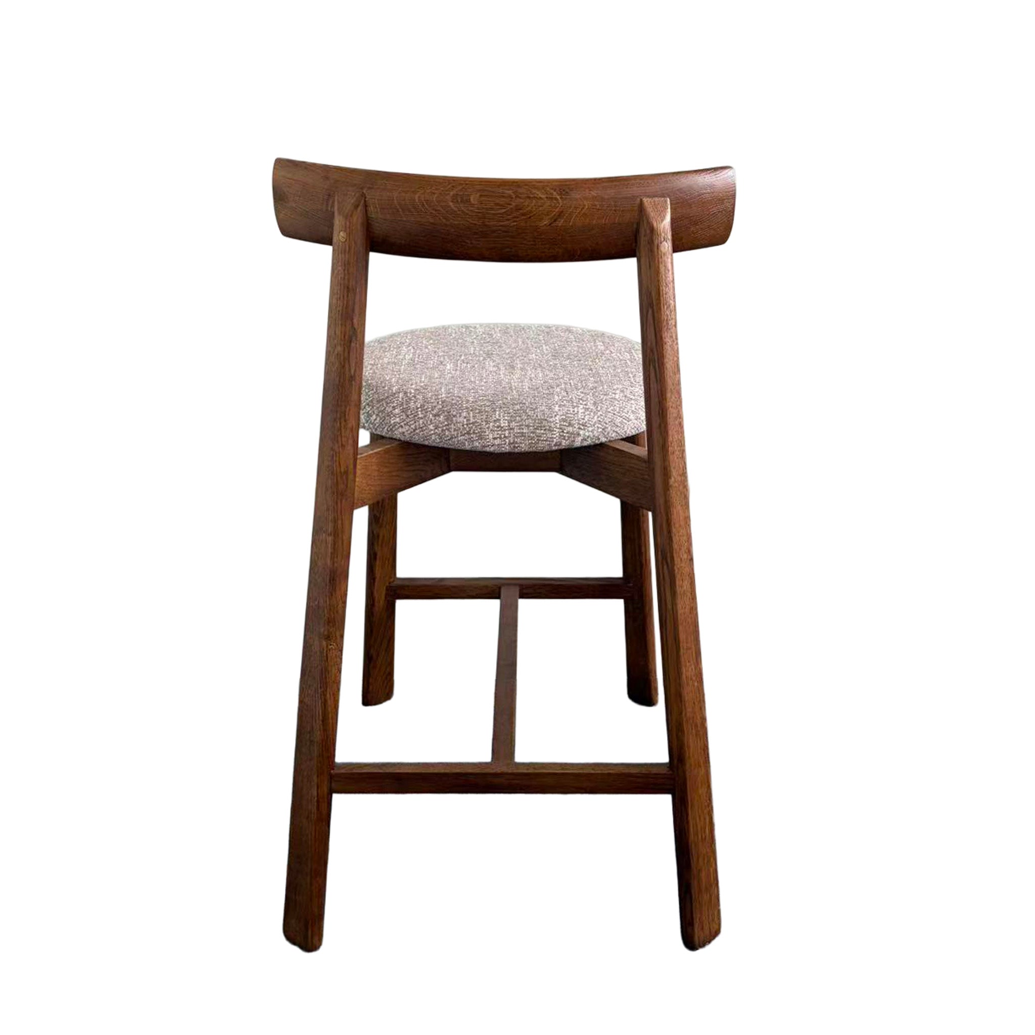 65cm Distressed Walnut Barstool - California Taupe (Set of 2)