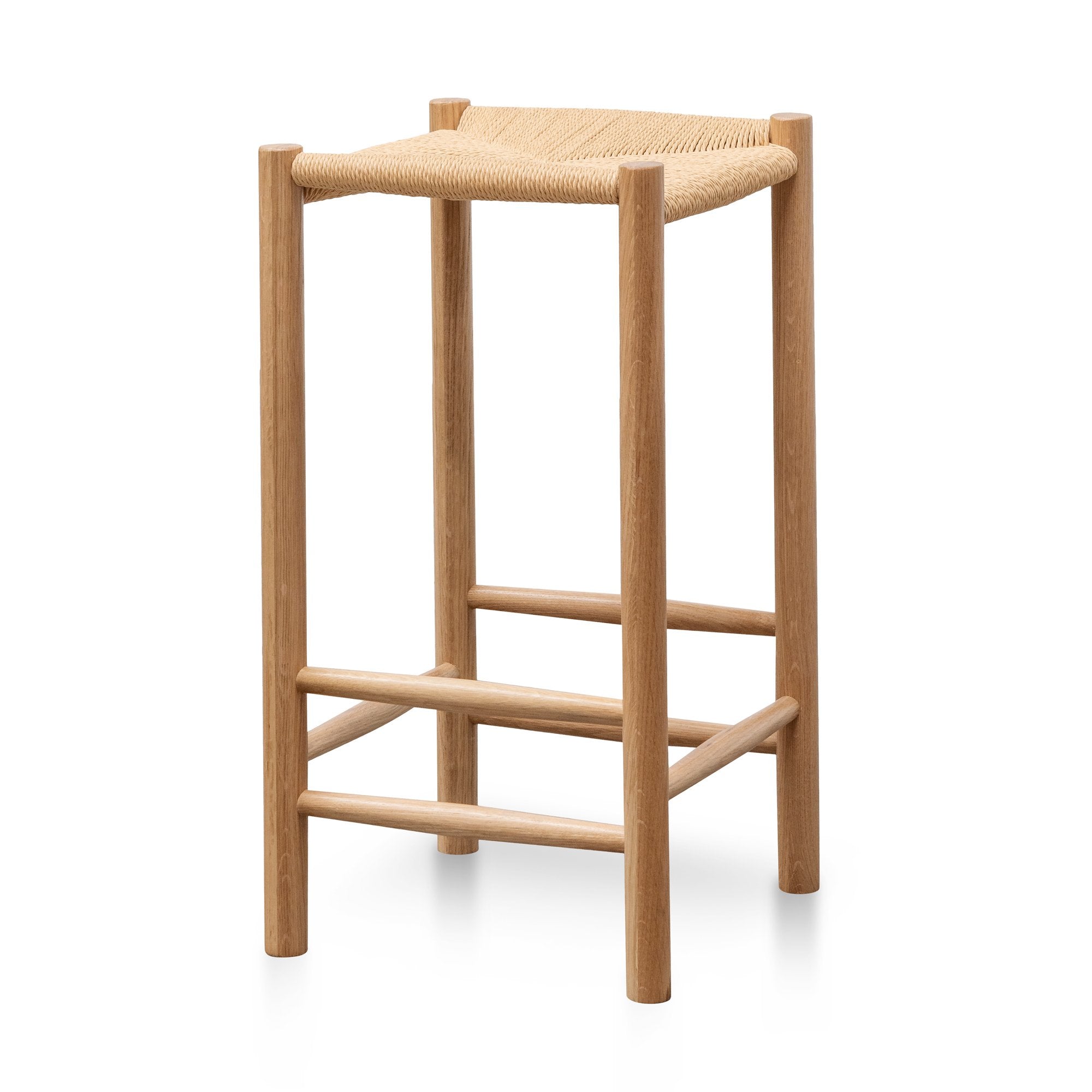 Erika 65cm Rattan Bar Stool - Natural