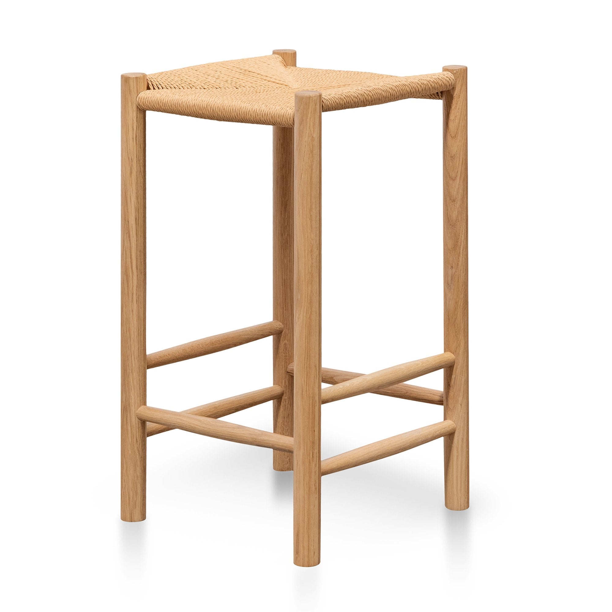 Erika 65cm Rattan Bar Stool - Natural