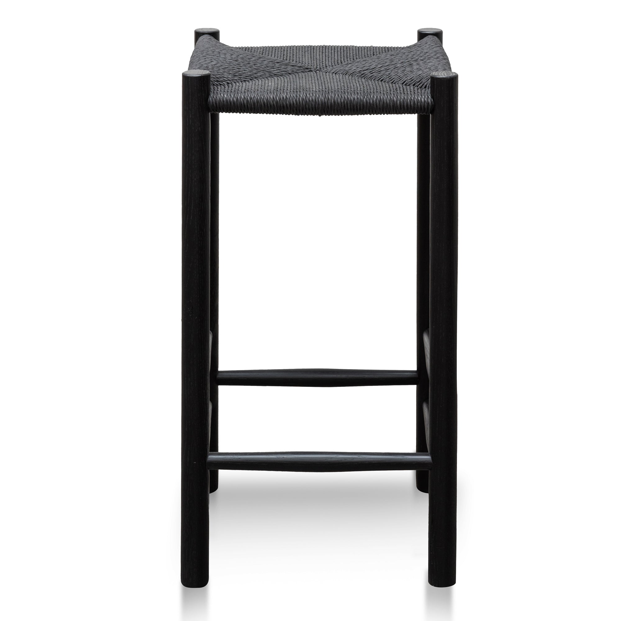 65cm Oak Bar Stool - Black - image 2