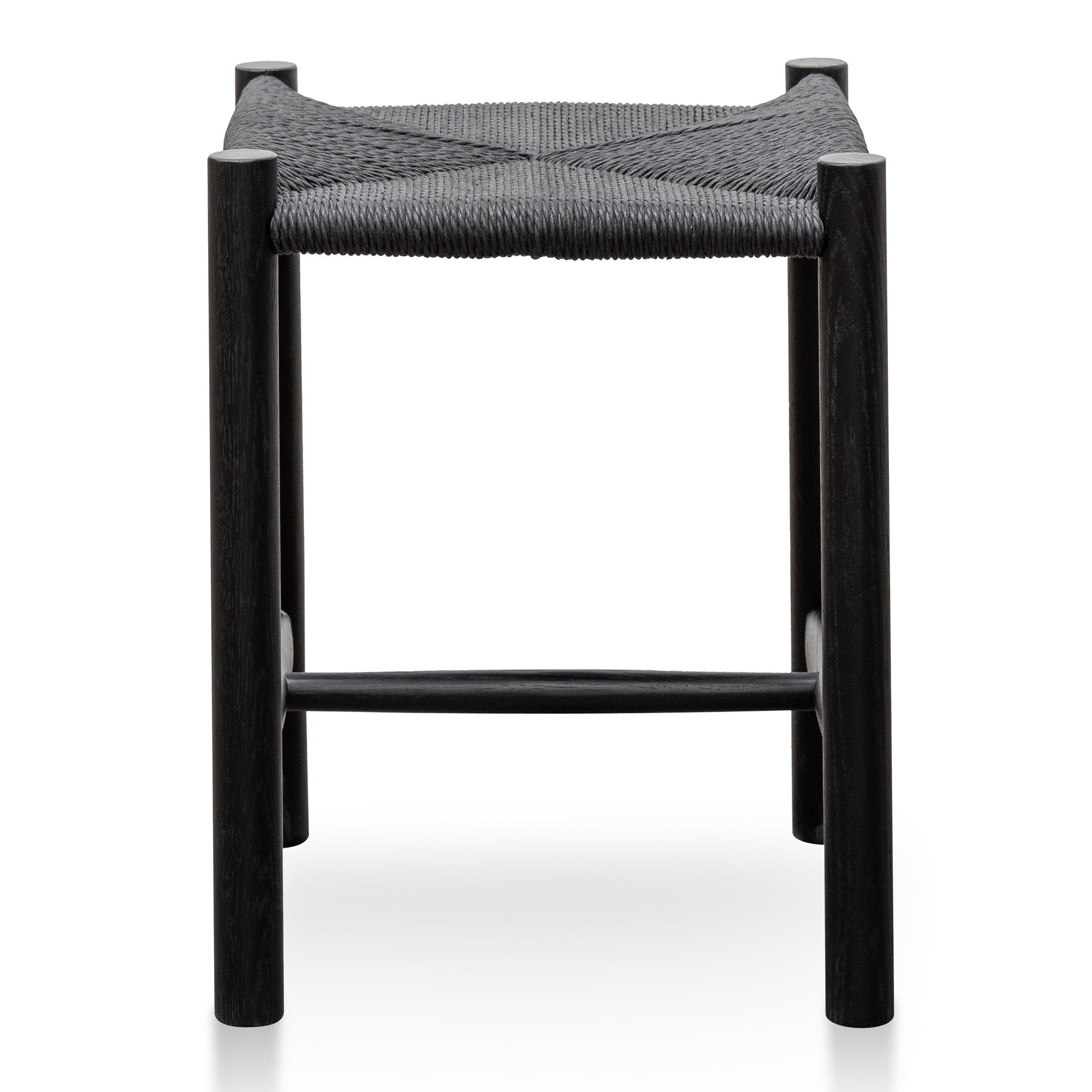 Oak Low Stool - Black