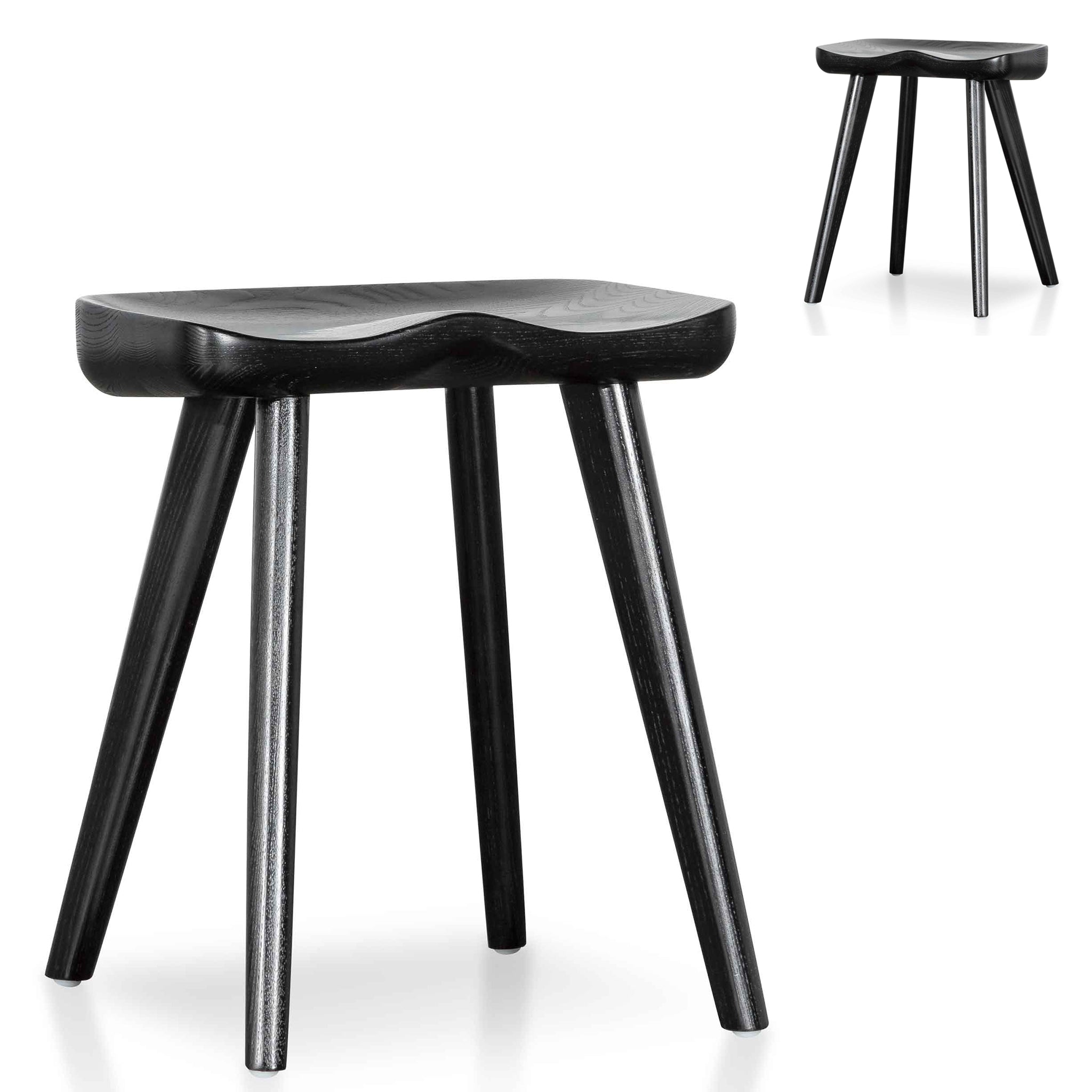 45cm Barstool - Black (Set of 2)