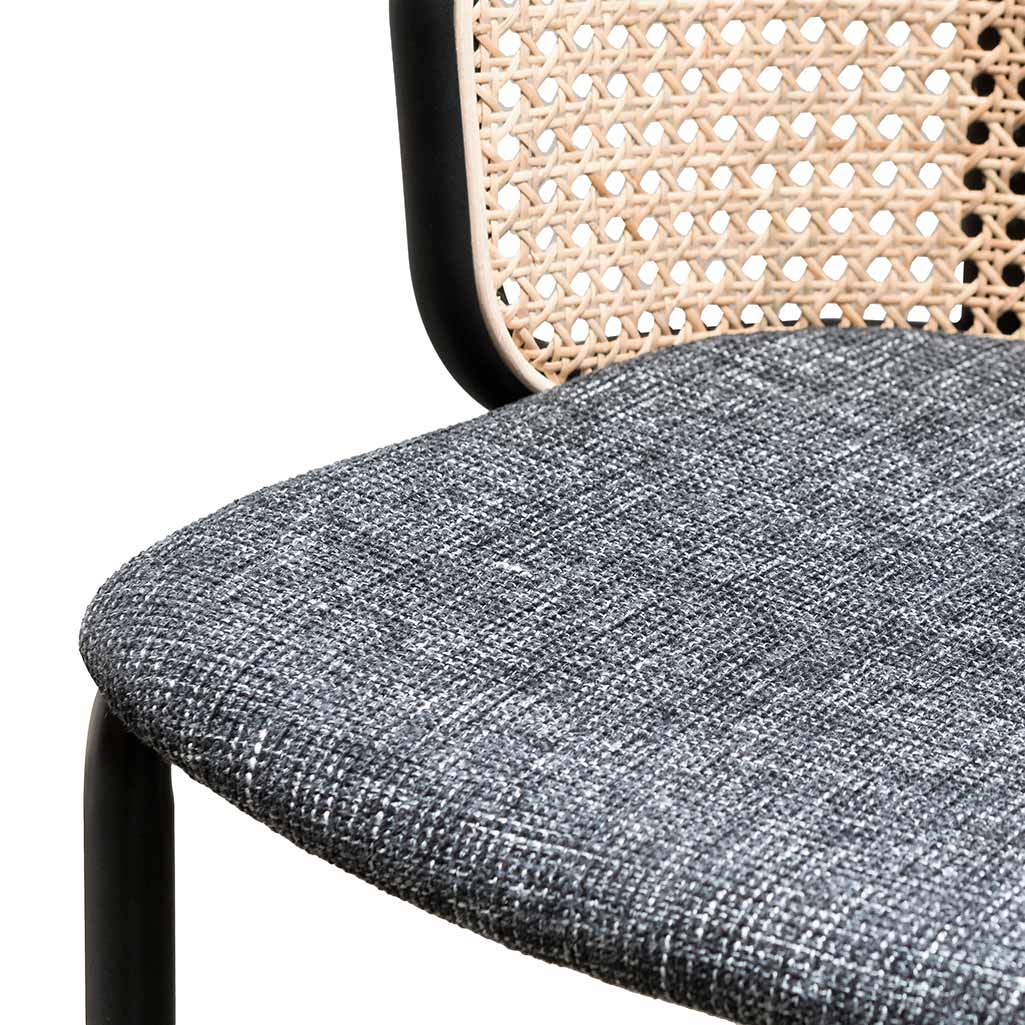 75cm Fabric Bar Stool - Black Legs