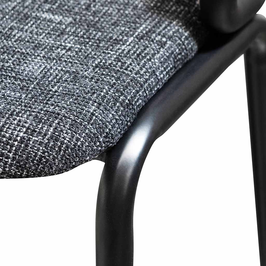 75cm Fabric Bar Stool - Black Legs