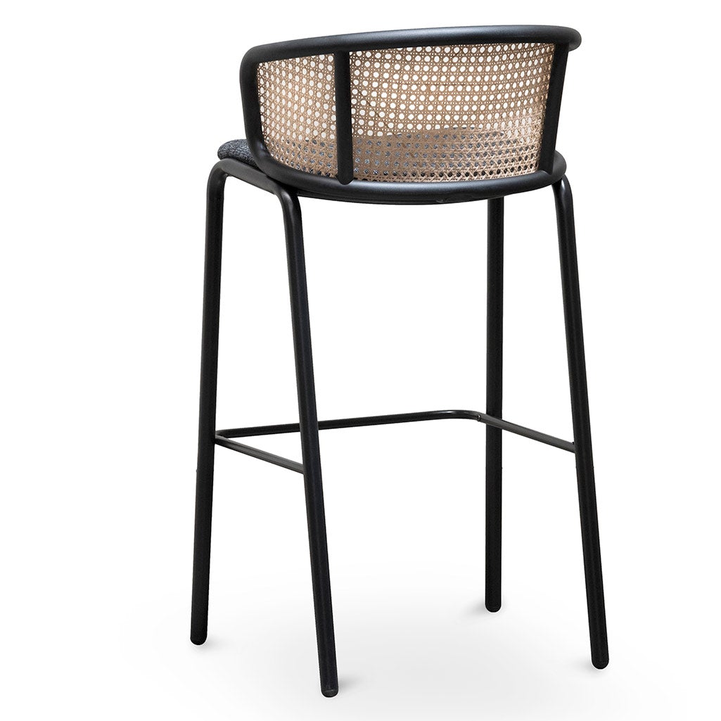 75cm Fabric Bar Stool - Black Legs