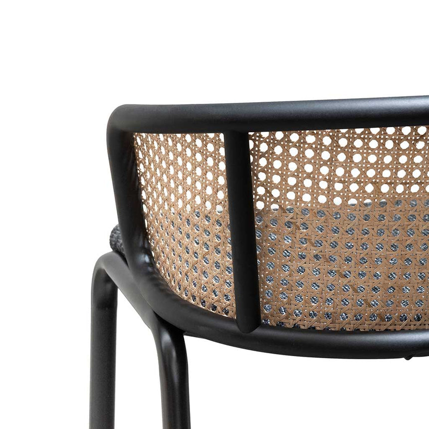 Fabric Bar Stool - Black Legs