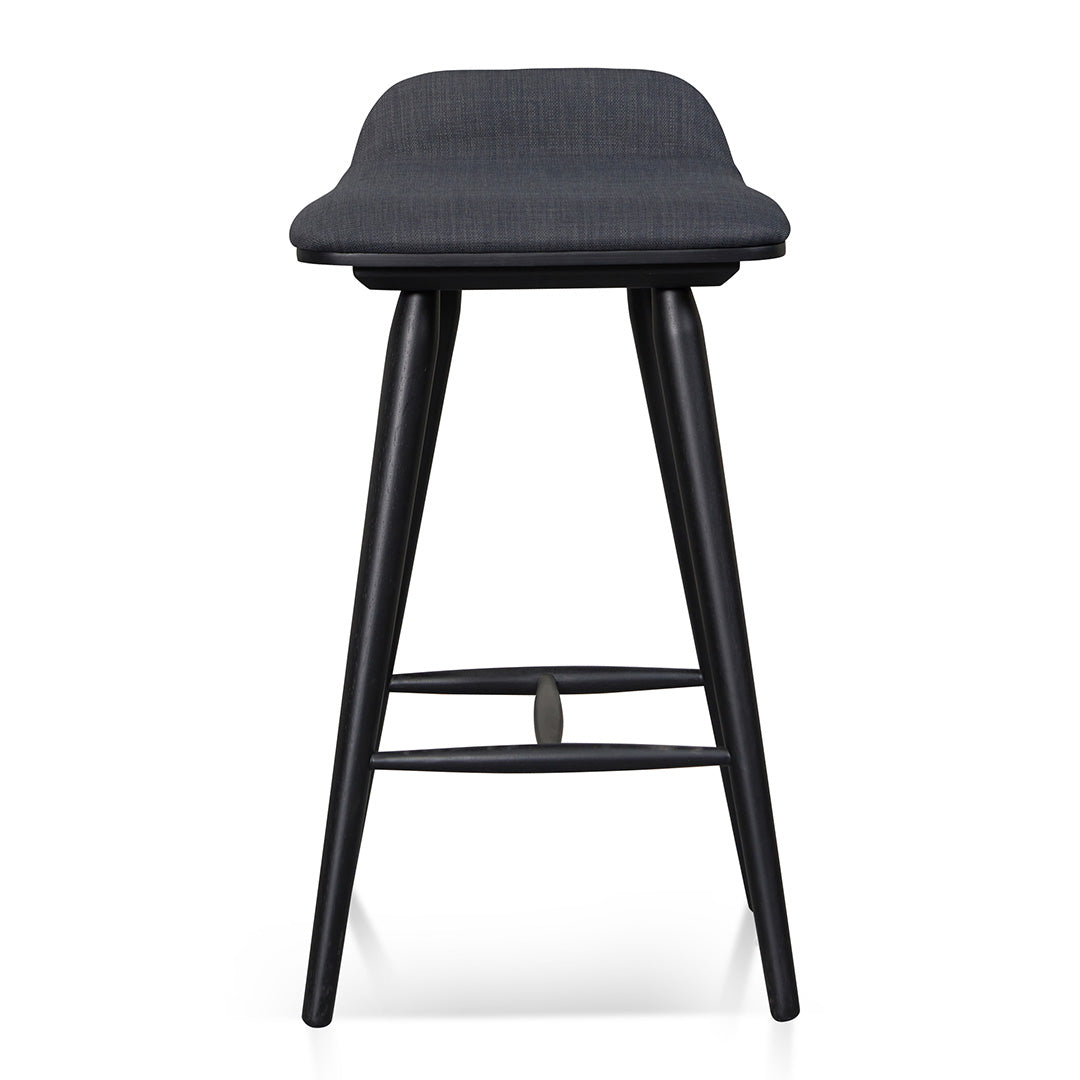 65cm Wooden Bar Stool - Charcoal Black - image 2