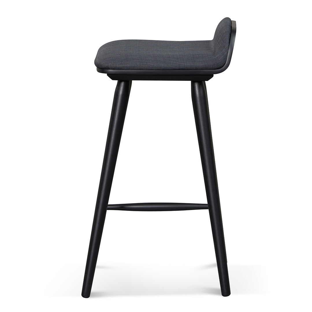 65cm Wooden Bar Stool - Charcoal Black - image 4