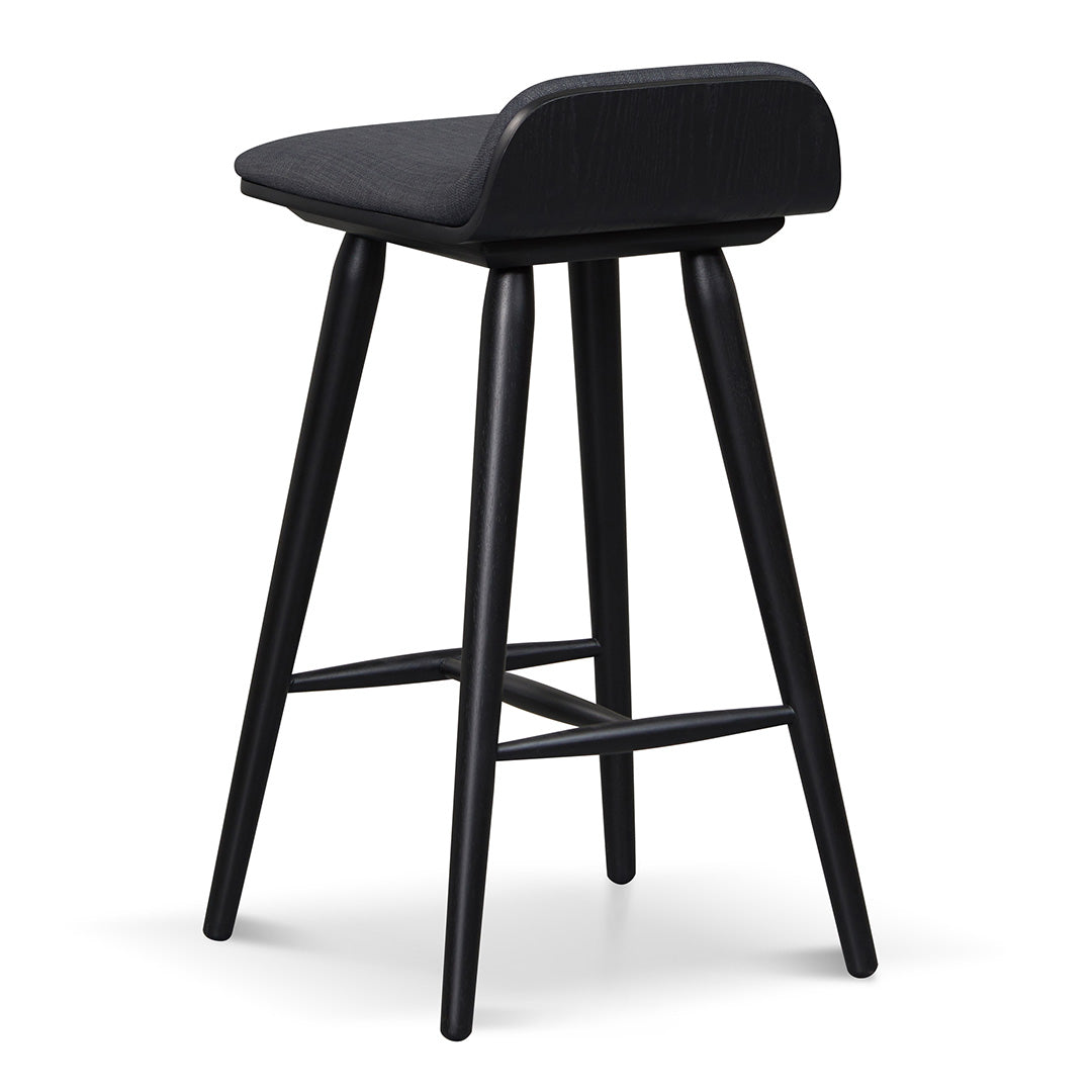 65cm Wooden Bar Stool - Charcoal Black - image 5