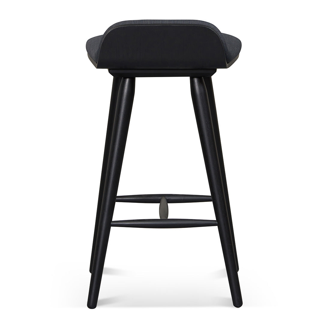 65cm Wooden Bar Stool - Charcoal Black - image 6