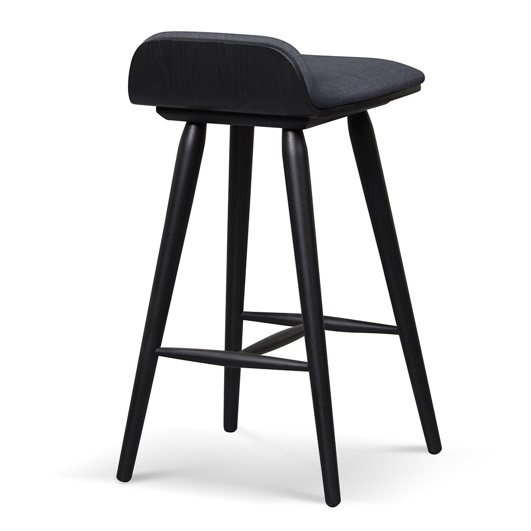 65cm Wooden Bar Stool - Charcoal Black - image 7